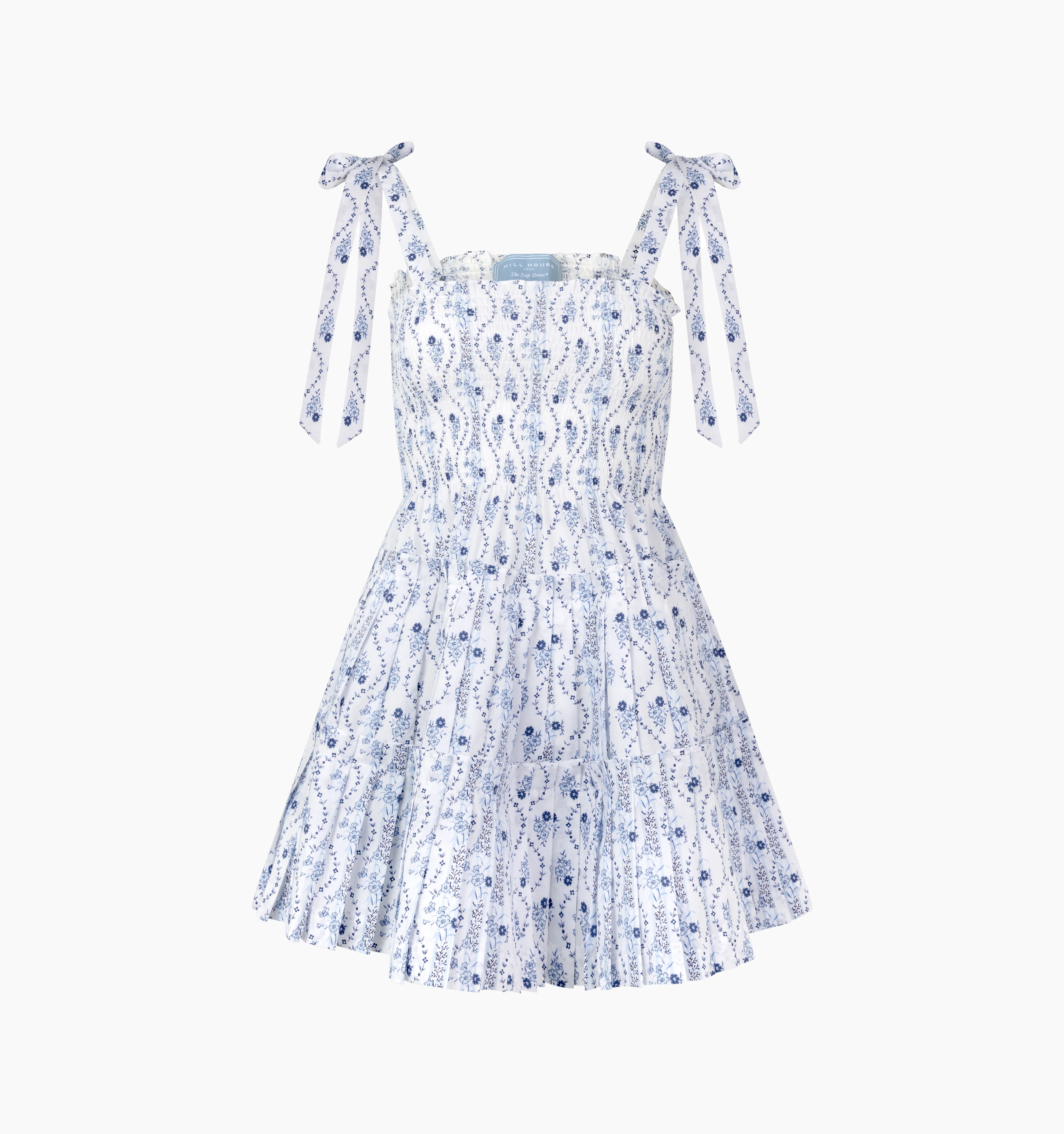 The Ribbon Charlotte Nap Dress - Blue Vine Stripe - Image 3