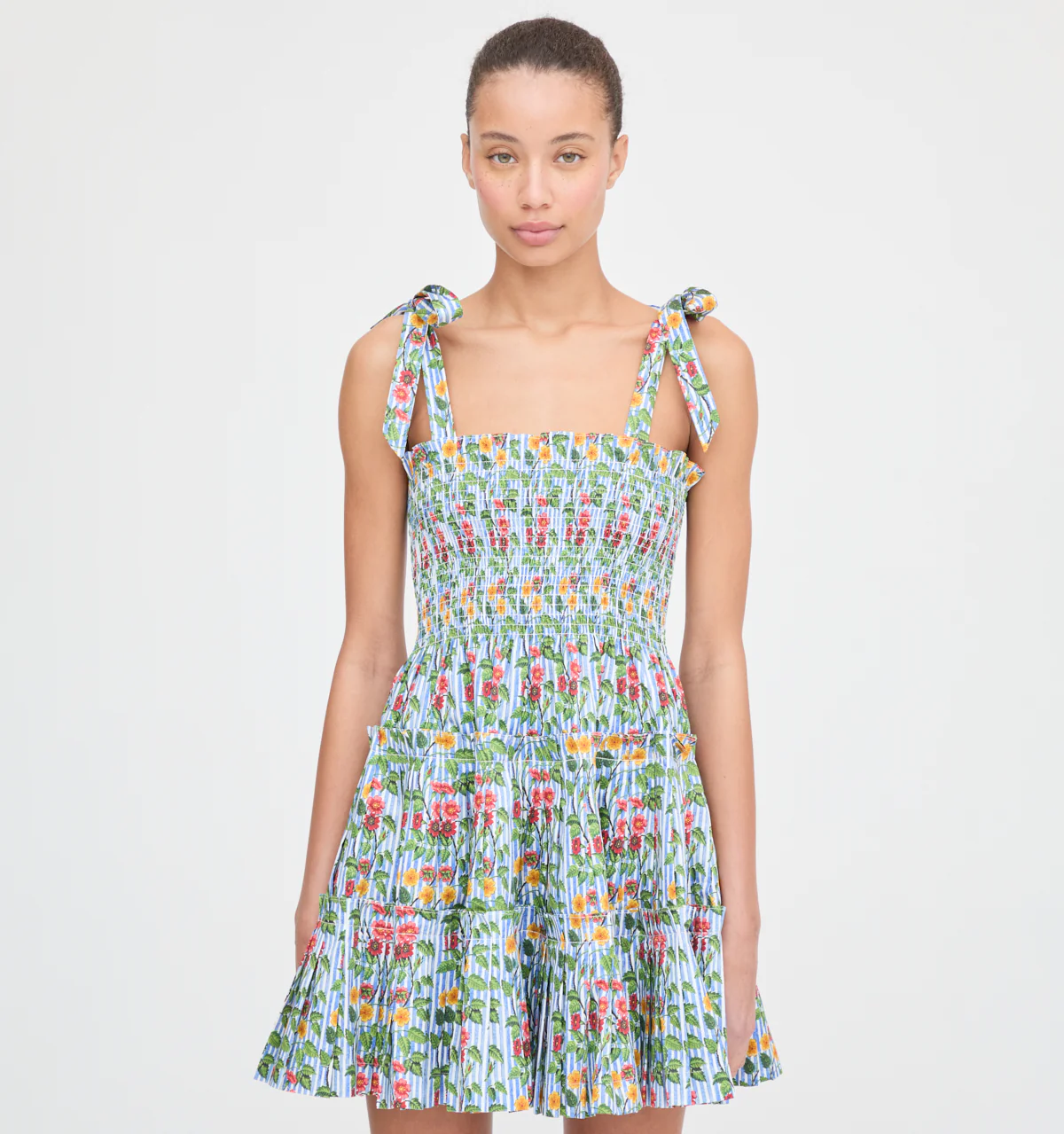 The Ribbon Charlotte Nap Dress - Geranium Stripe - Image 2