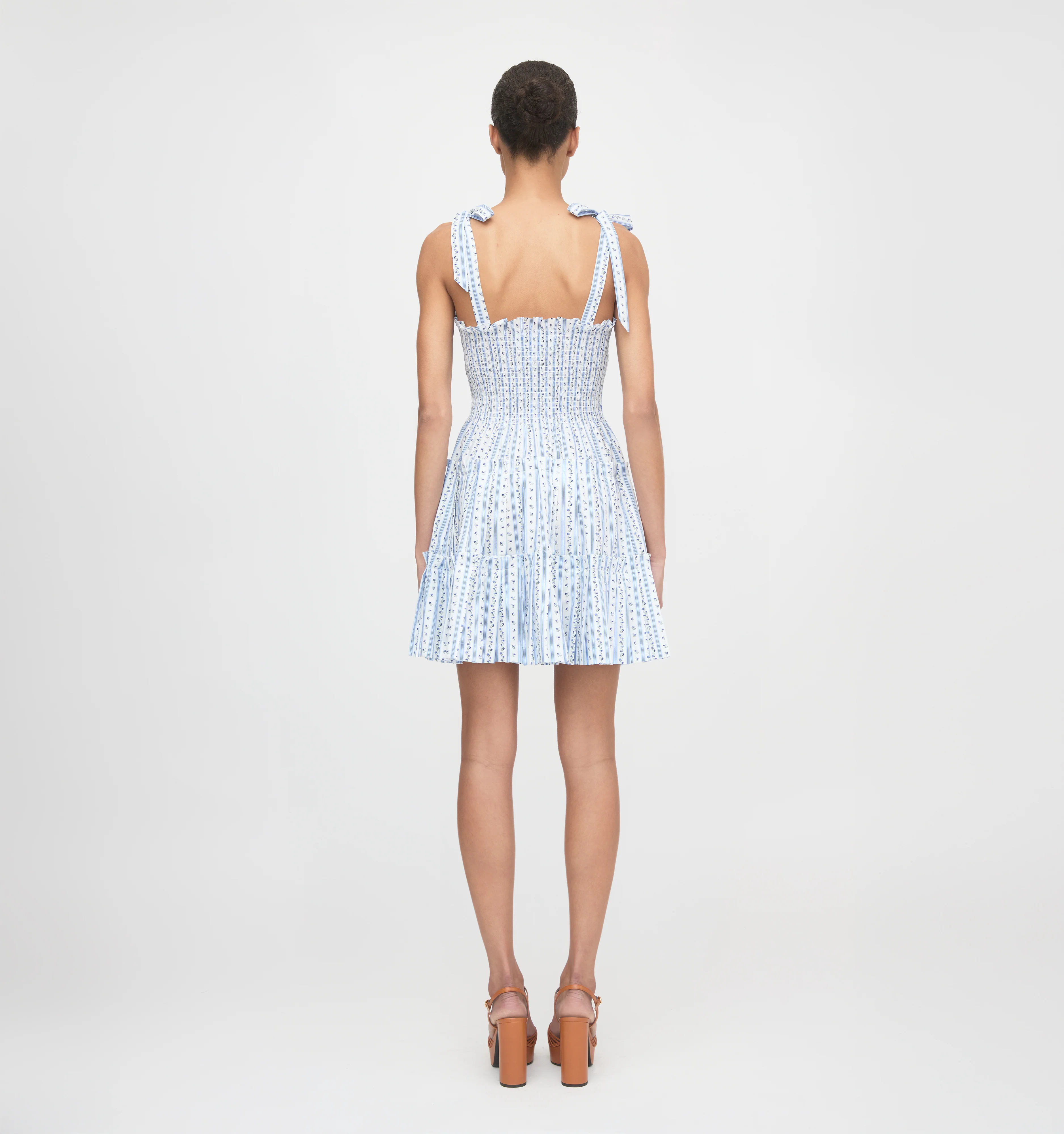 The Ribbon Charlotte Nap Dress - Blue Petal Stripe - Image 4