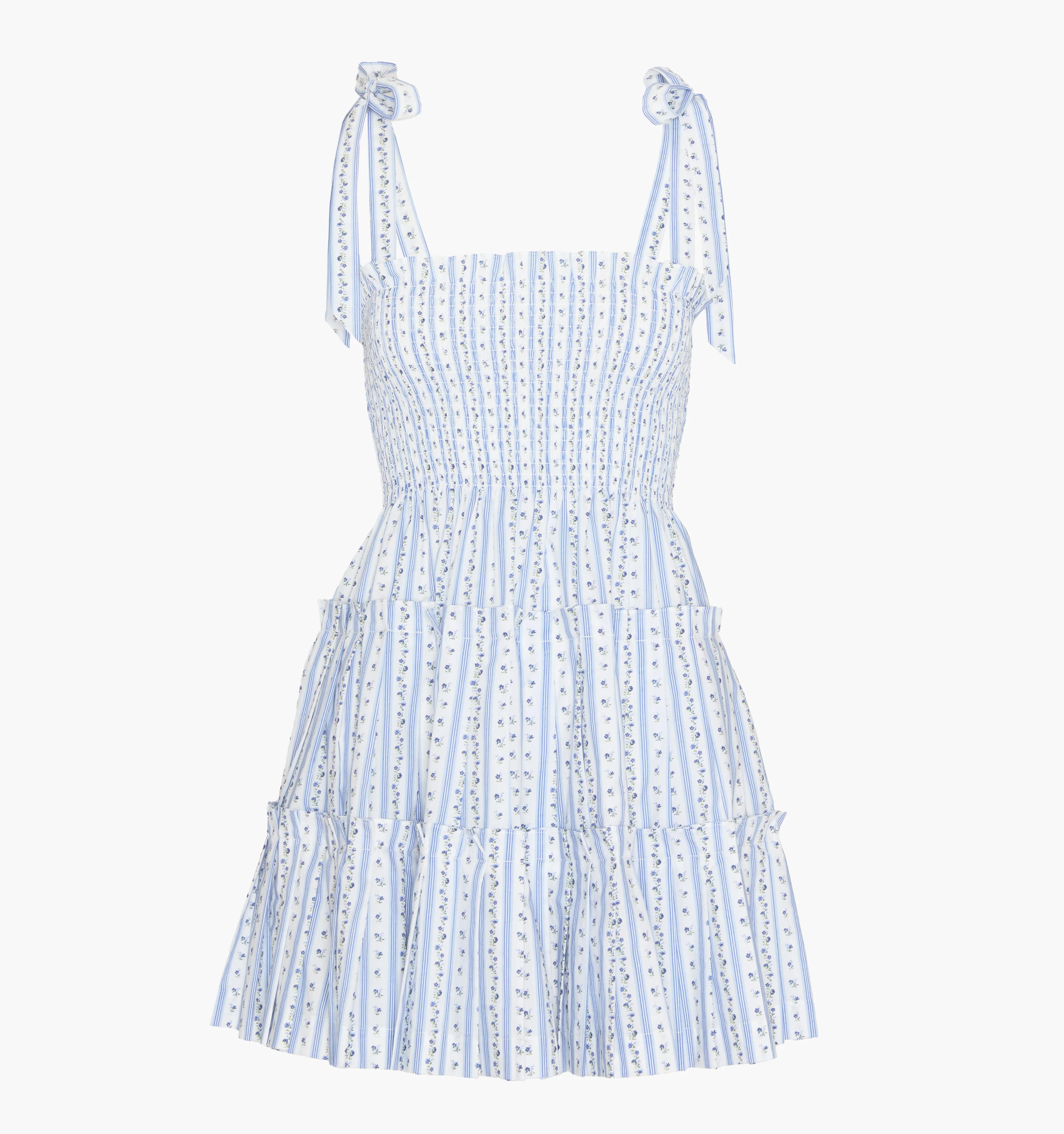 The Ribbon Charlotte Nap Dress - Blue Petal Stripe - Image 5