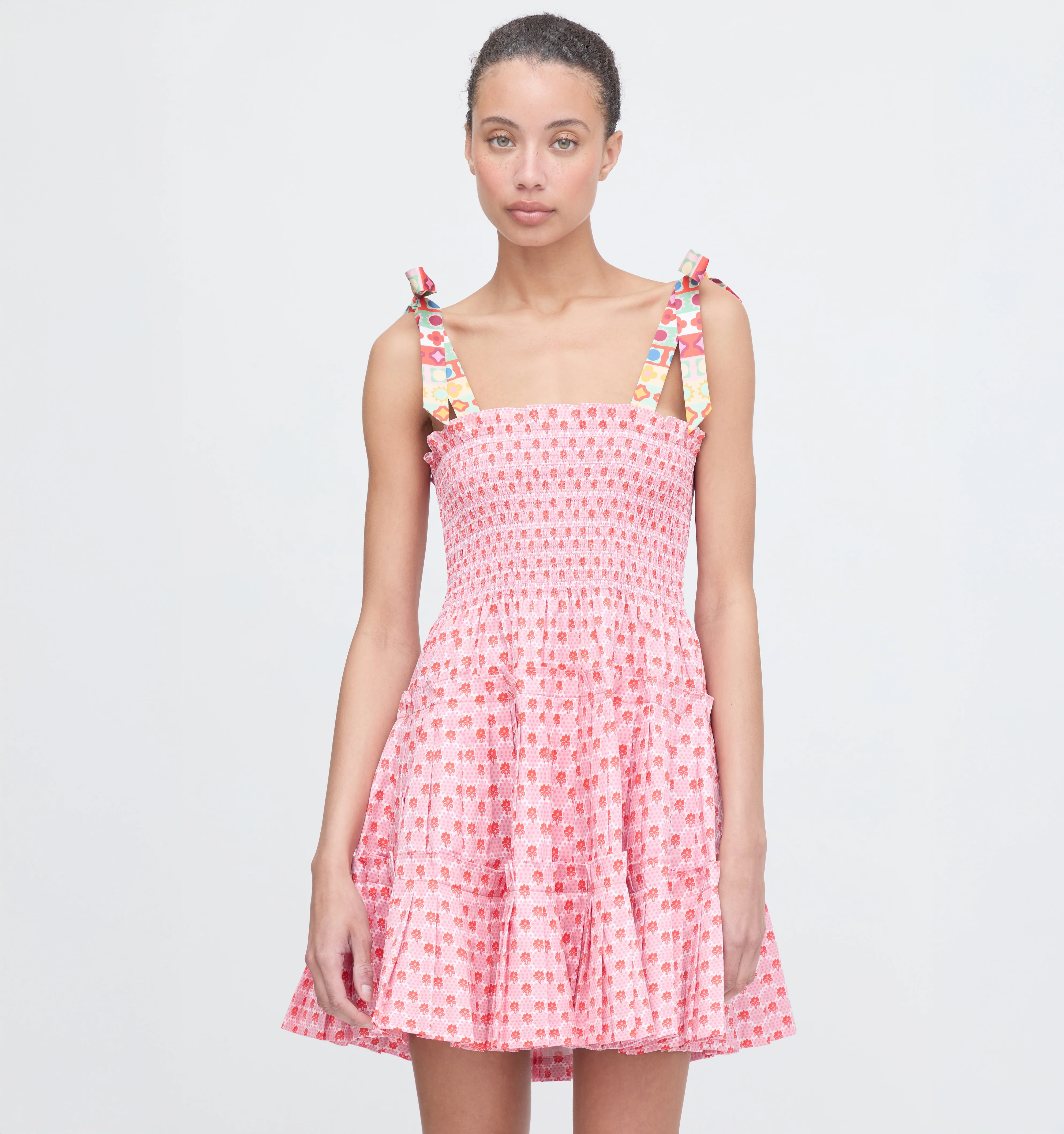 The Ribbon Charlotte Nap Dress - Pink Cala Check