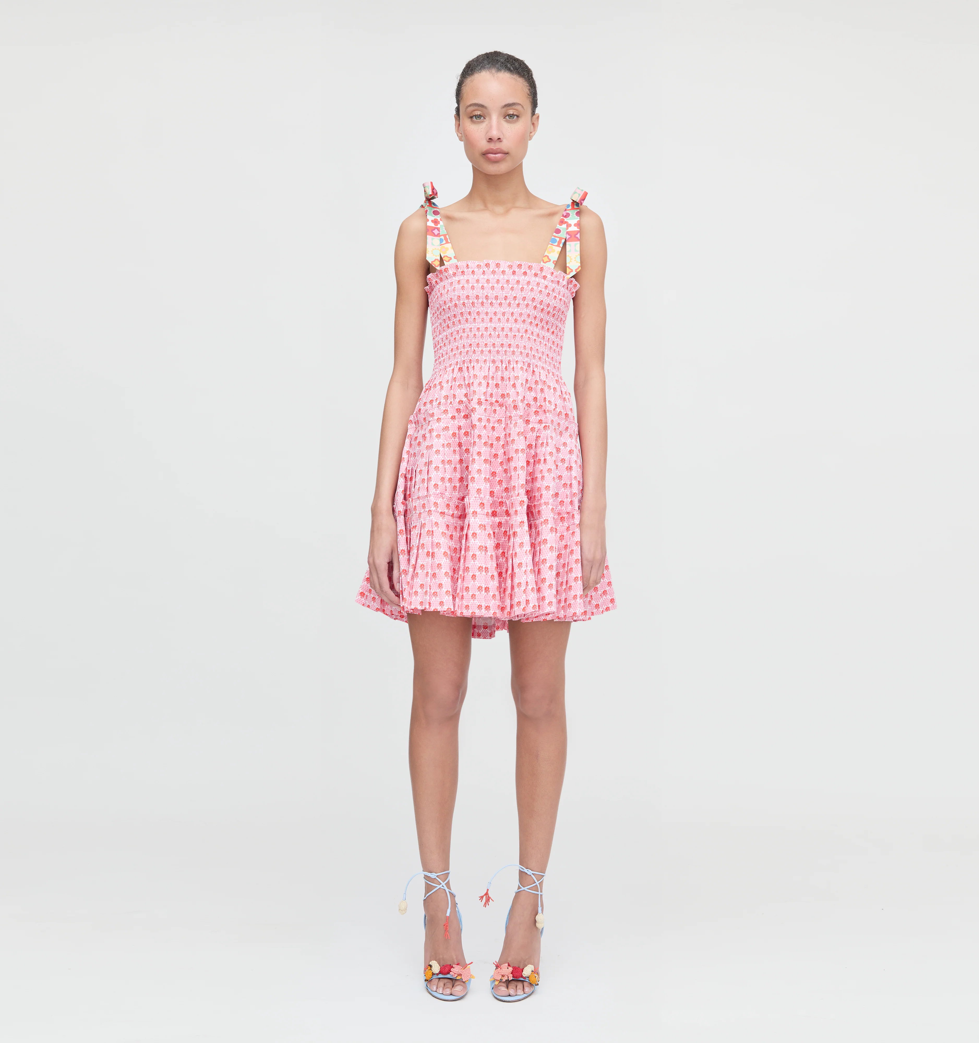 The Ribbon Charlotte Nap Dress - Pink Cala Check - Image 3