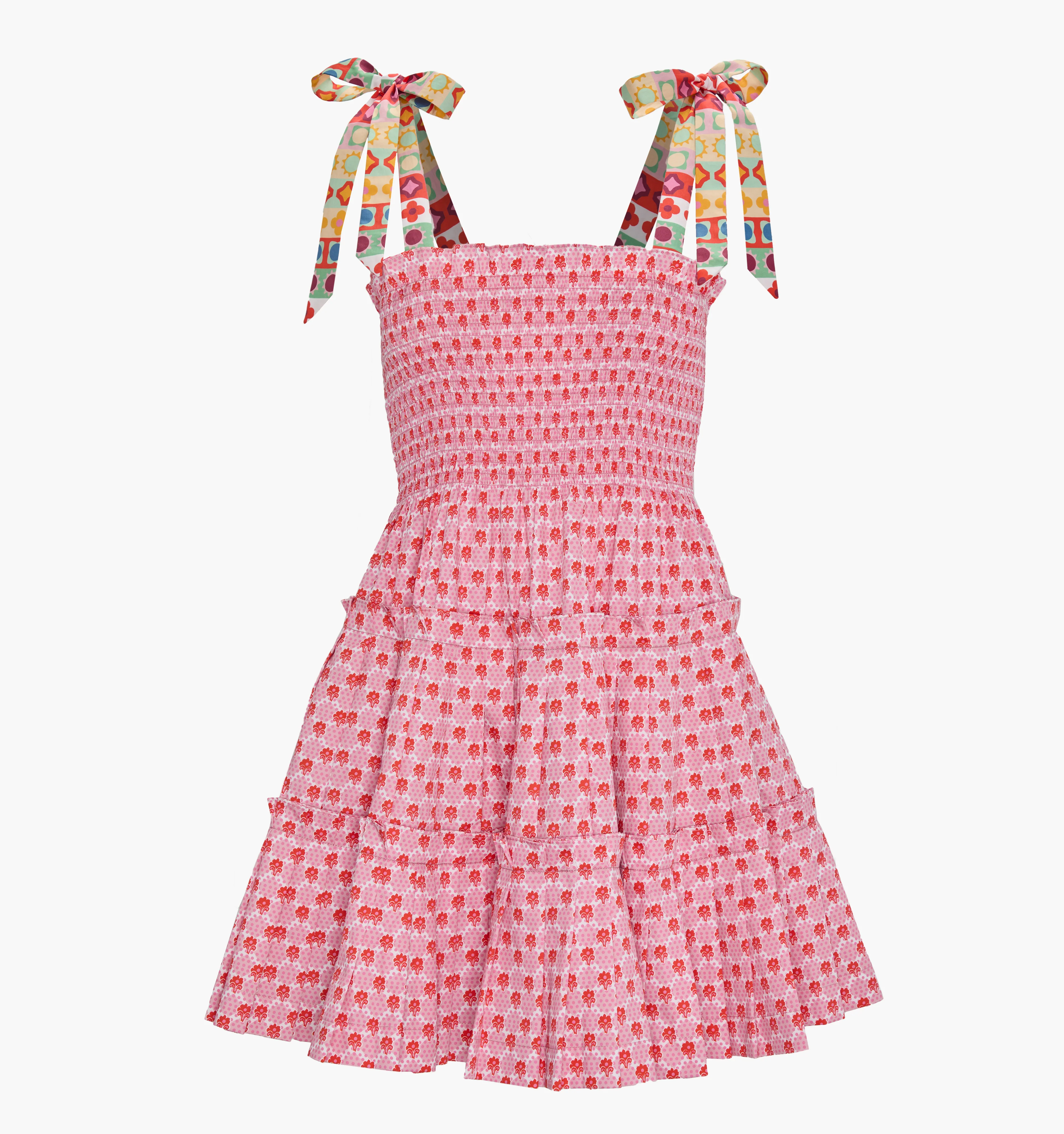 The Ribbon Charlotte Nap Dress - Pink Cala Check - Image 6