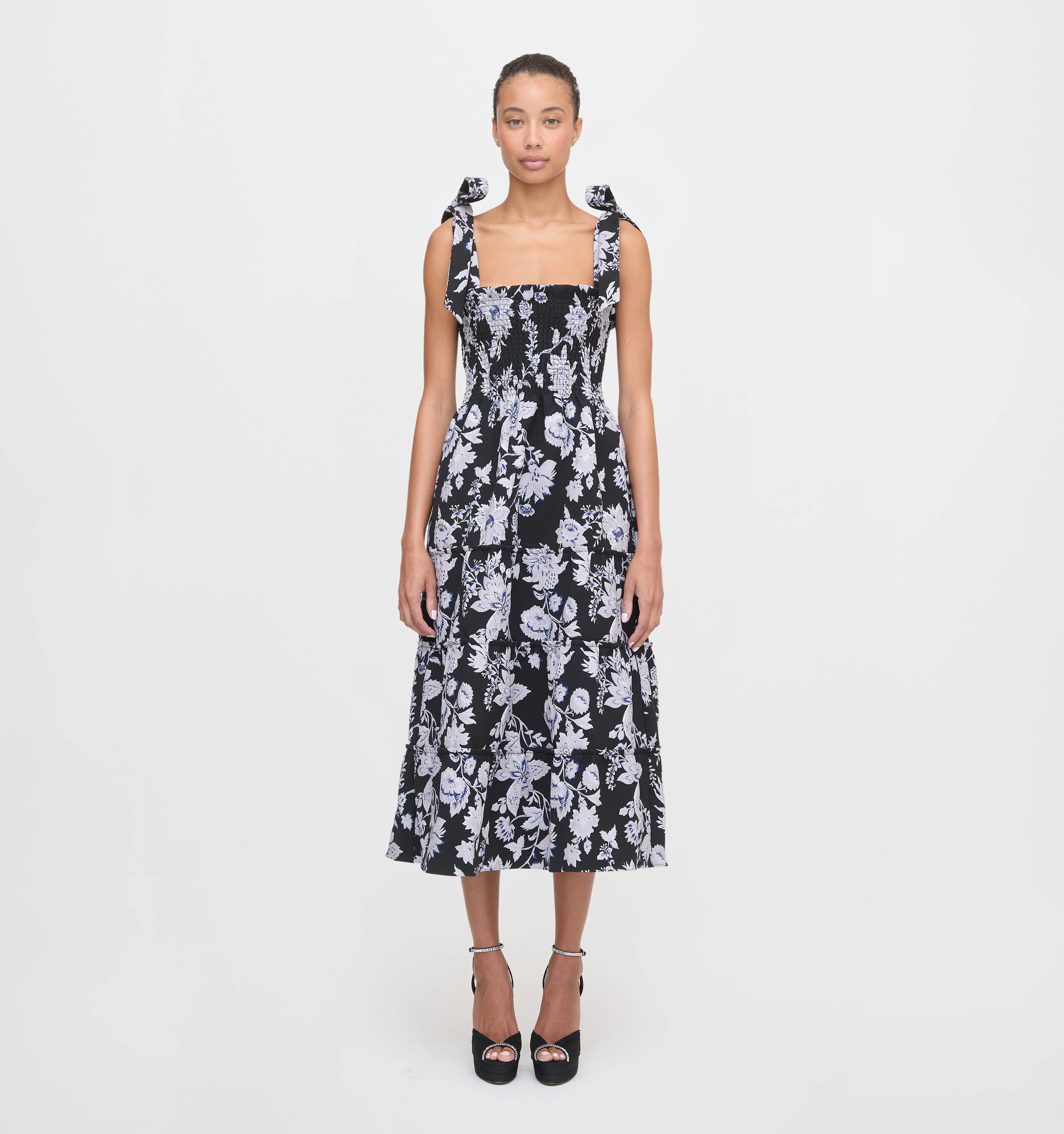 The Ribbon Ellie Nap Dress - Winter Jasmine Brocade