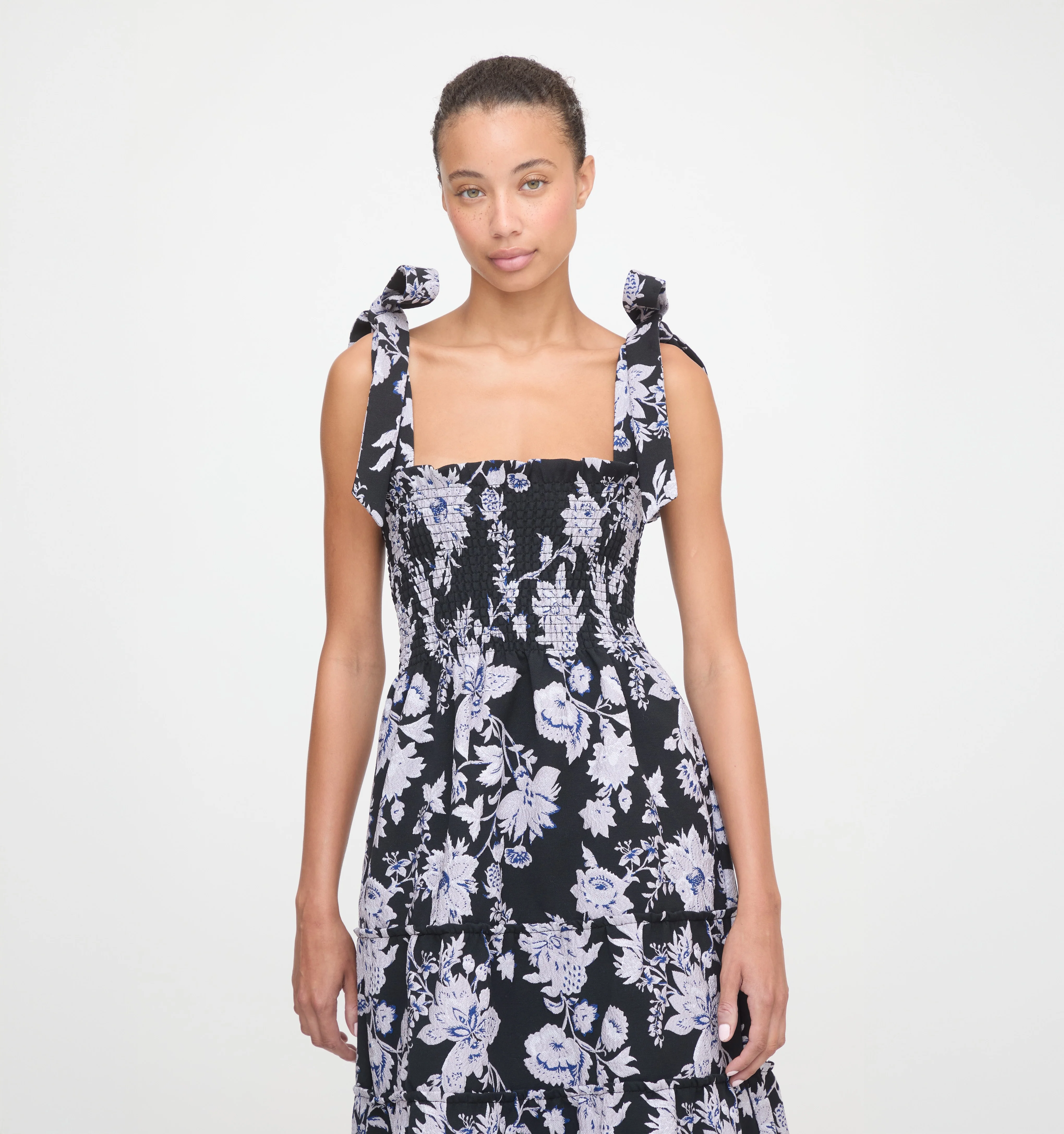 The Ribbon Ellie Nap Dress - Winter Jasmine Brocade - Image 4