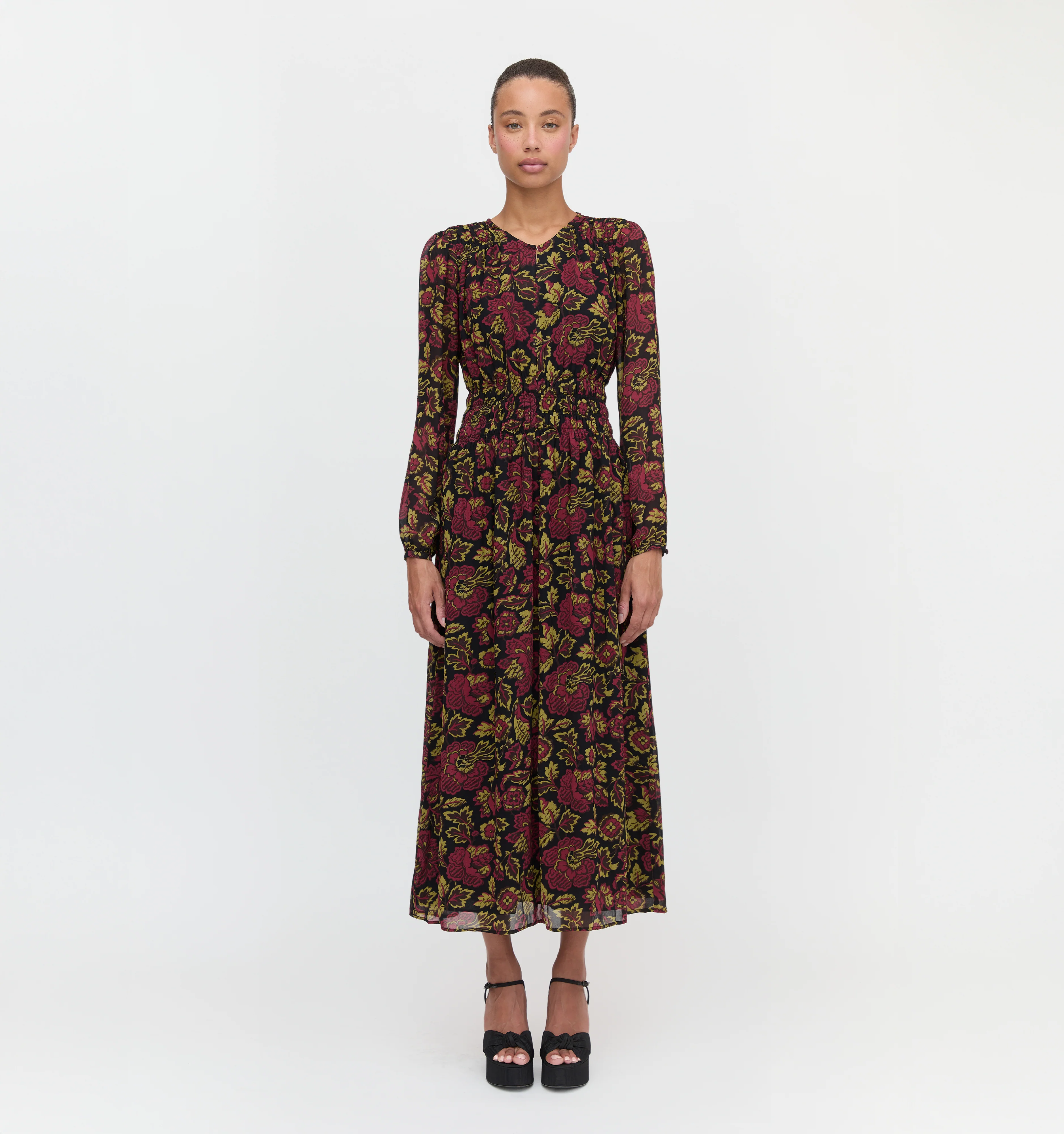 The Rosely Dress - Black Palampore Floral - Image 3