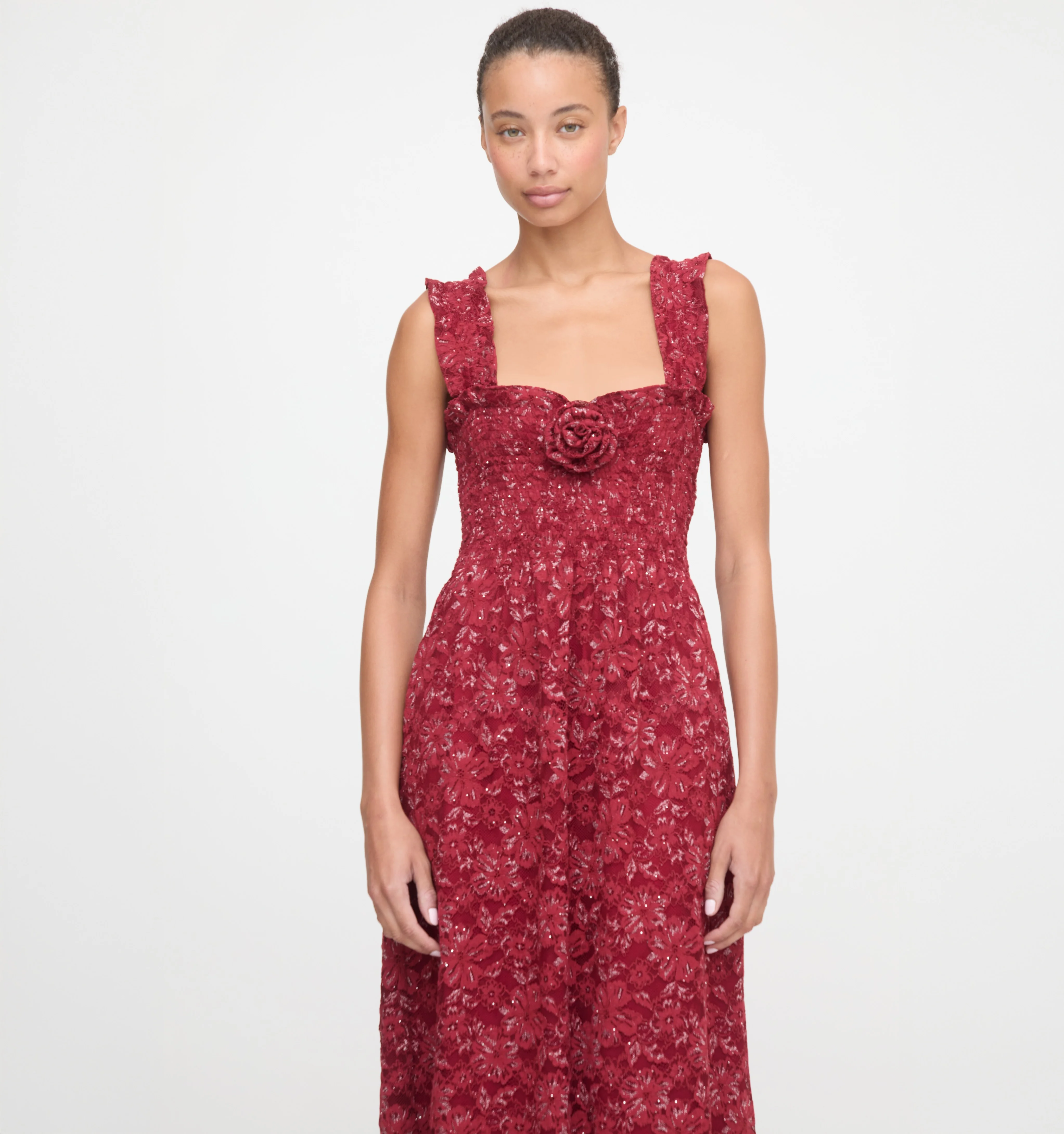 The Rosetta Nap Dress - Claret Lace
