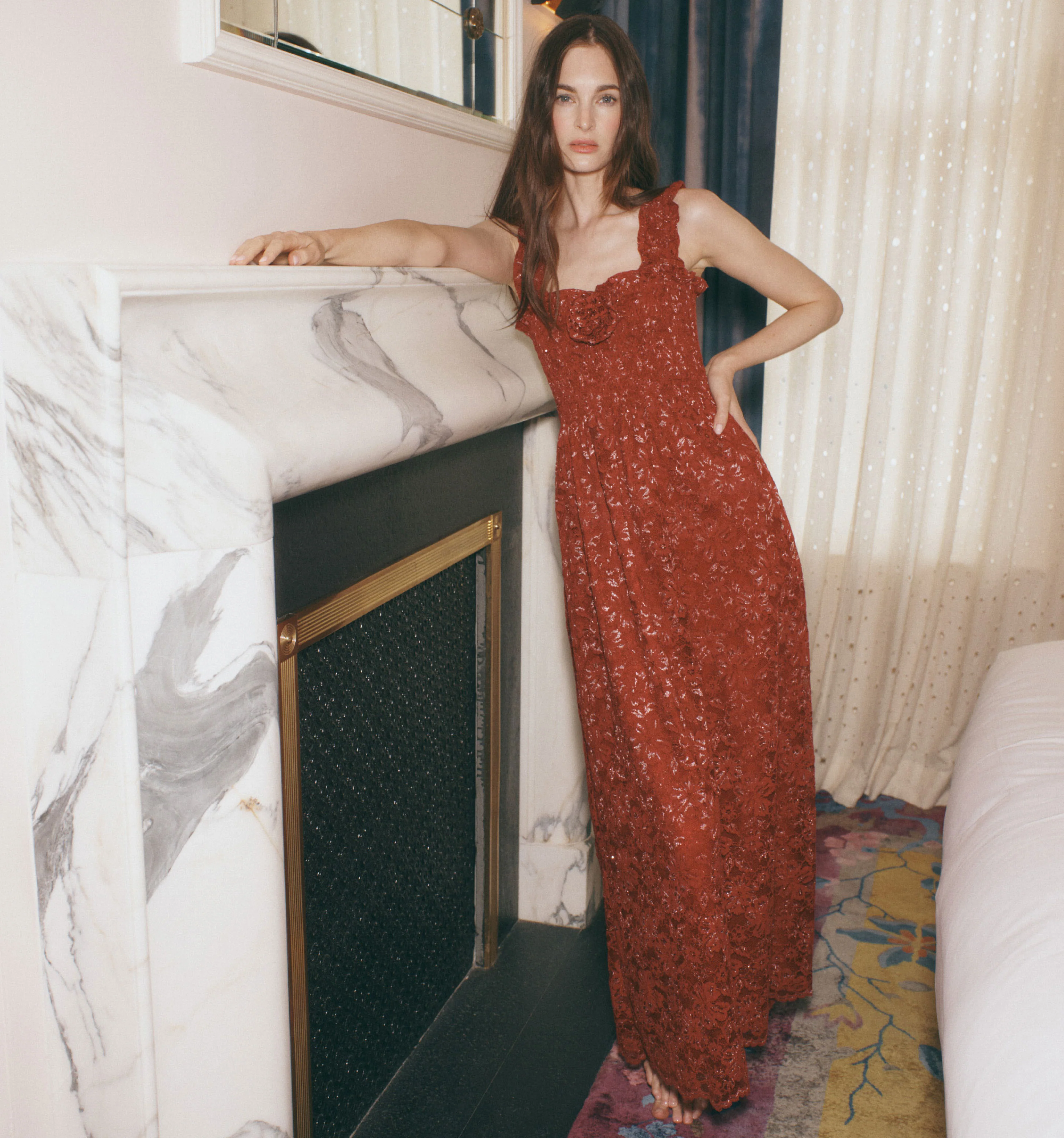 The Rosetta Nap Dress - Claret Lace - Image 3