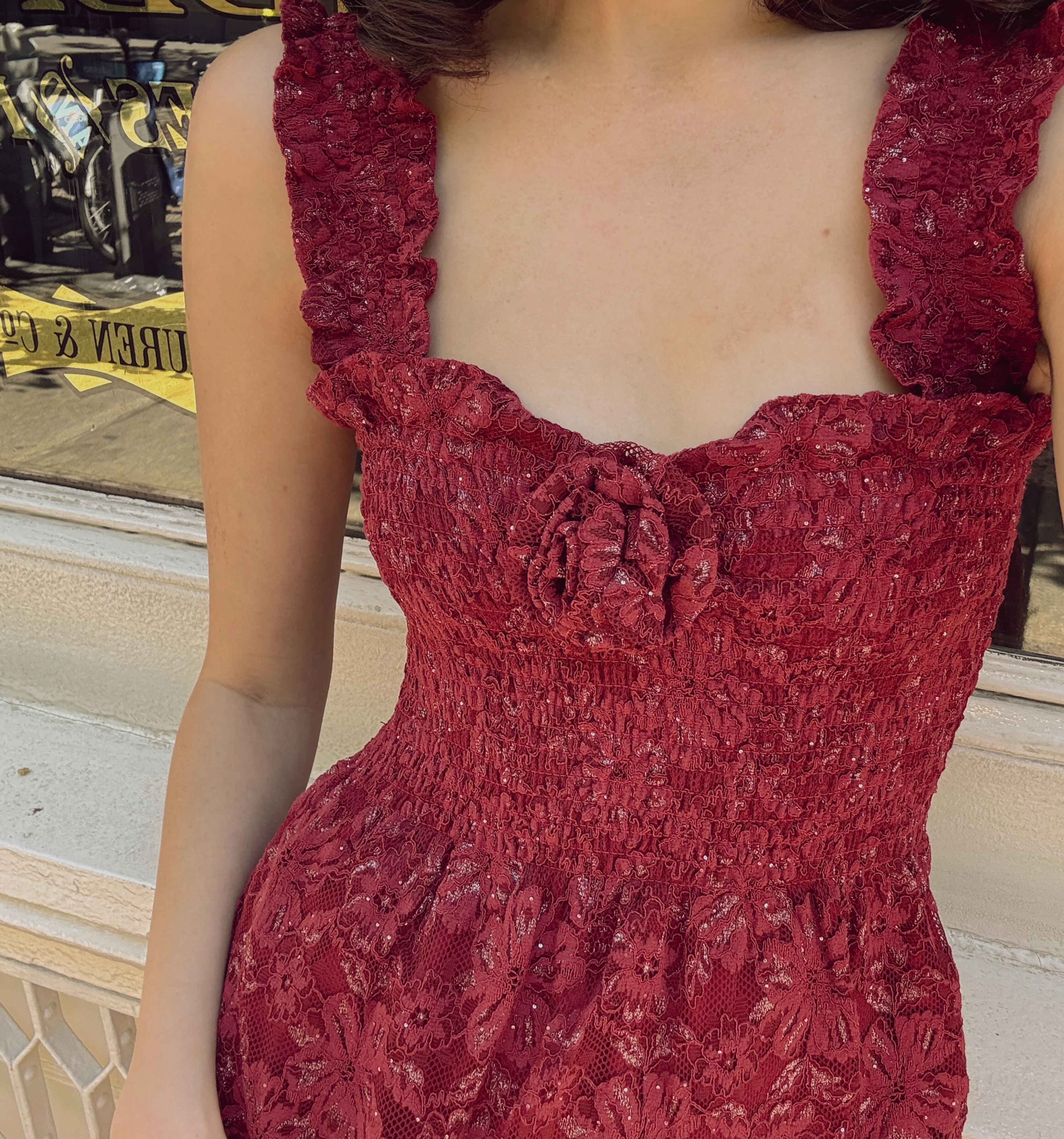 The Rosetta Nap Dress - Claret Lace - Image 6