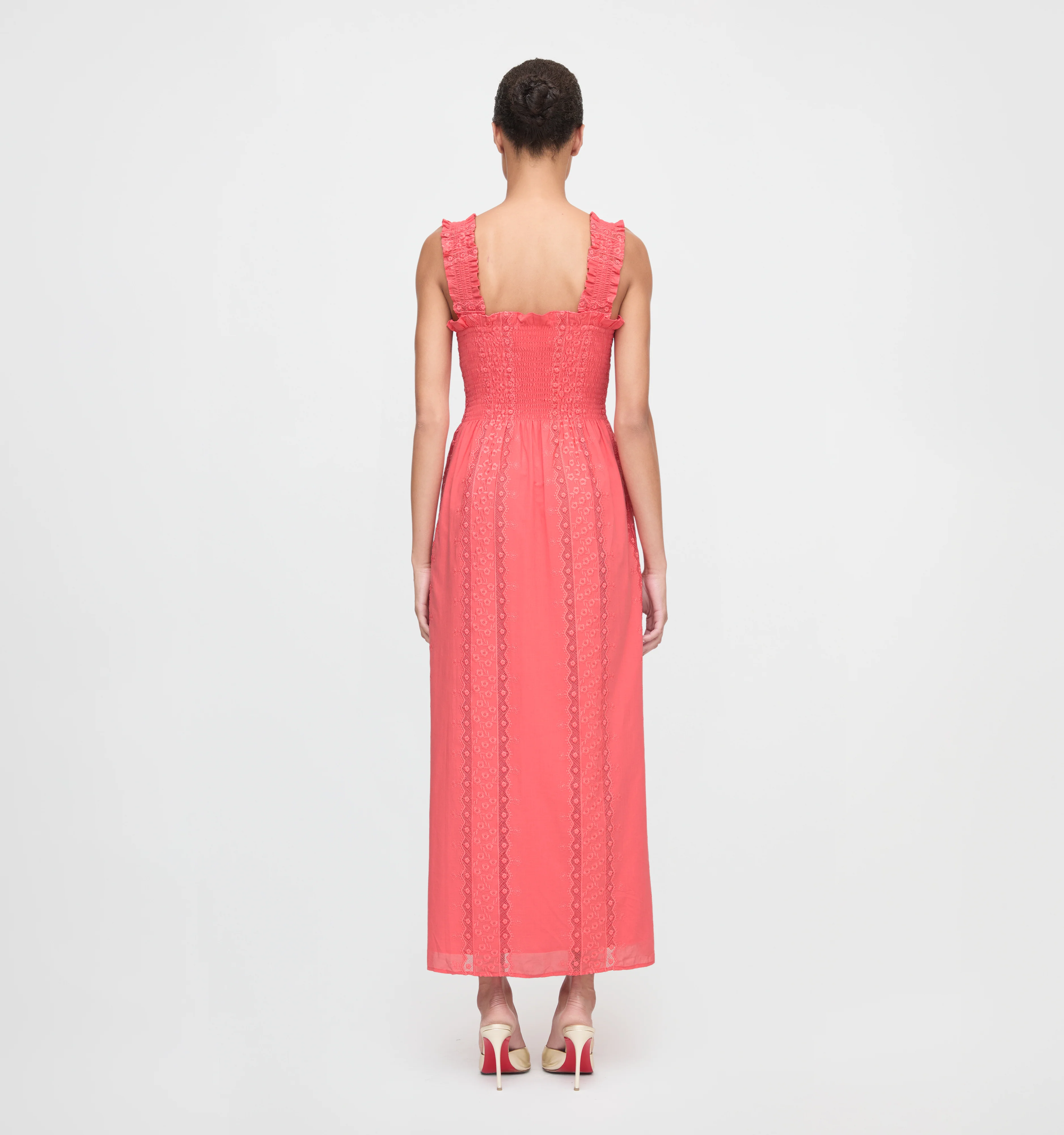 The Rosetta Nap Dress - Coral Voile Broderie - Image 5
