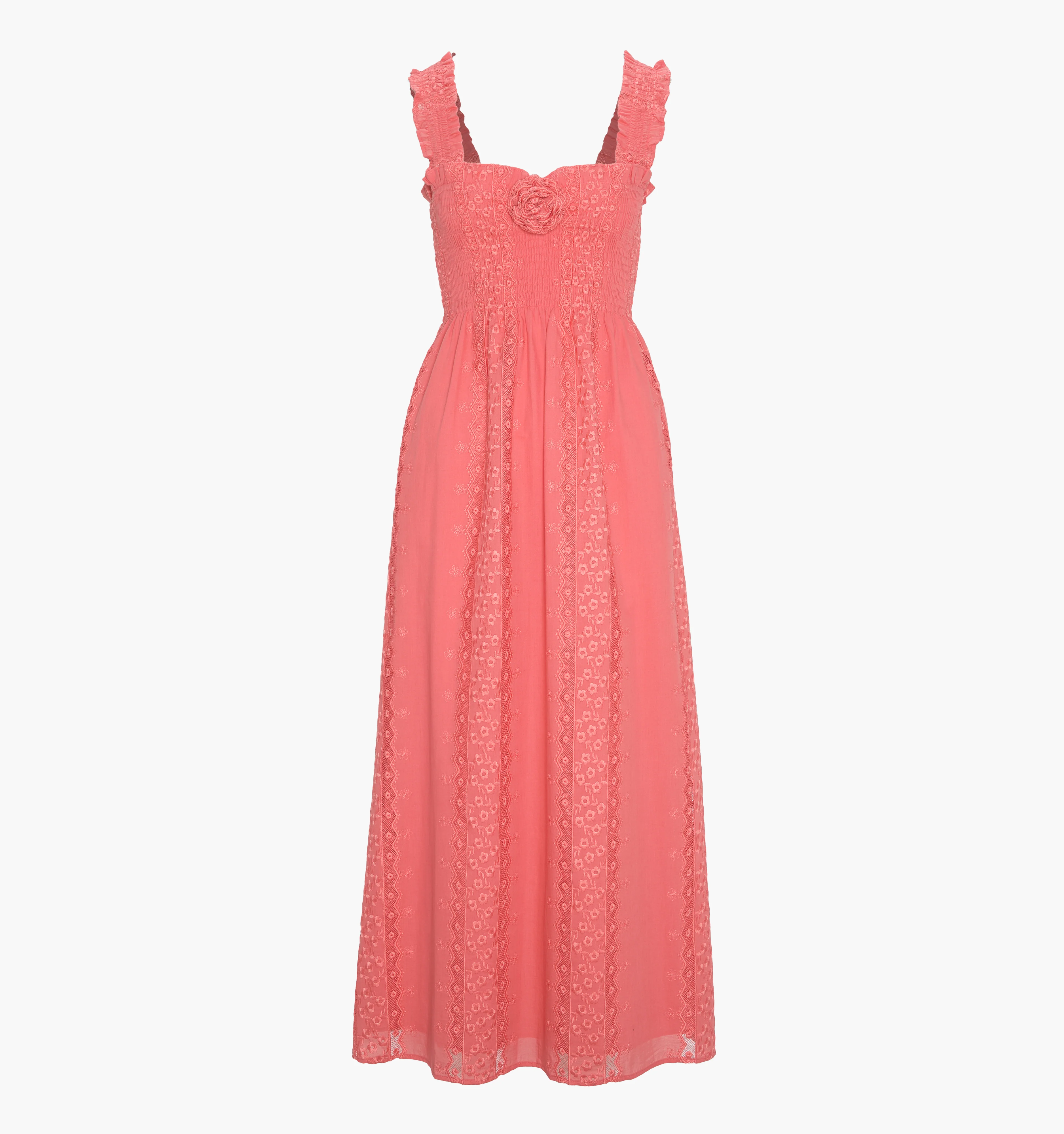 The Rosetta Nap Dress - Coral Voile Broderie - Image 6