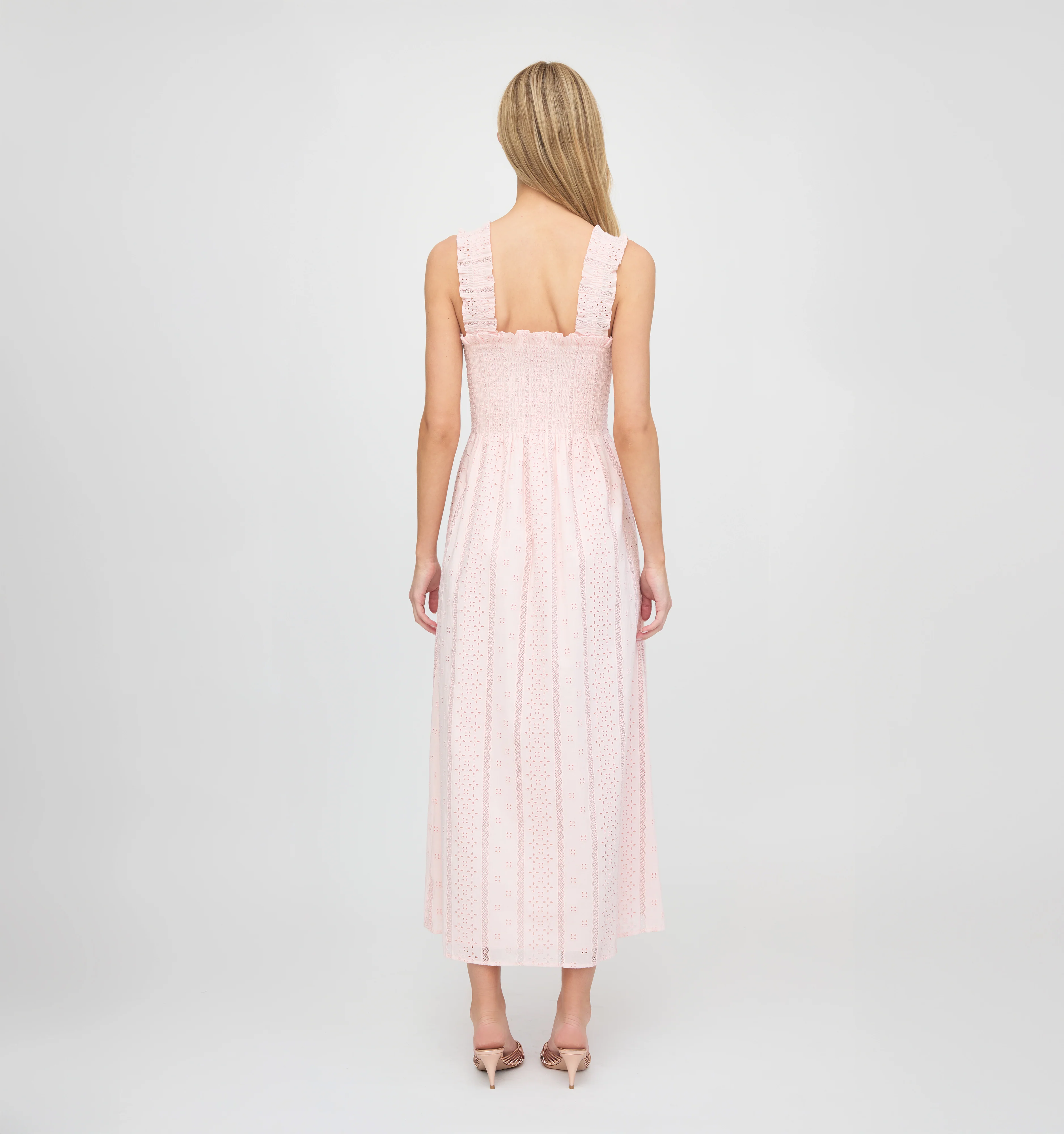 The Rosetta Nap Dress - Pink Broderie Voile - Image 5