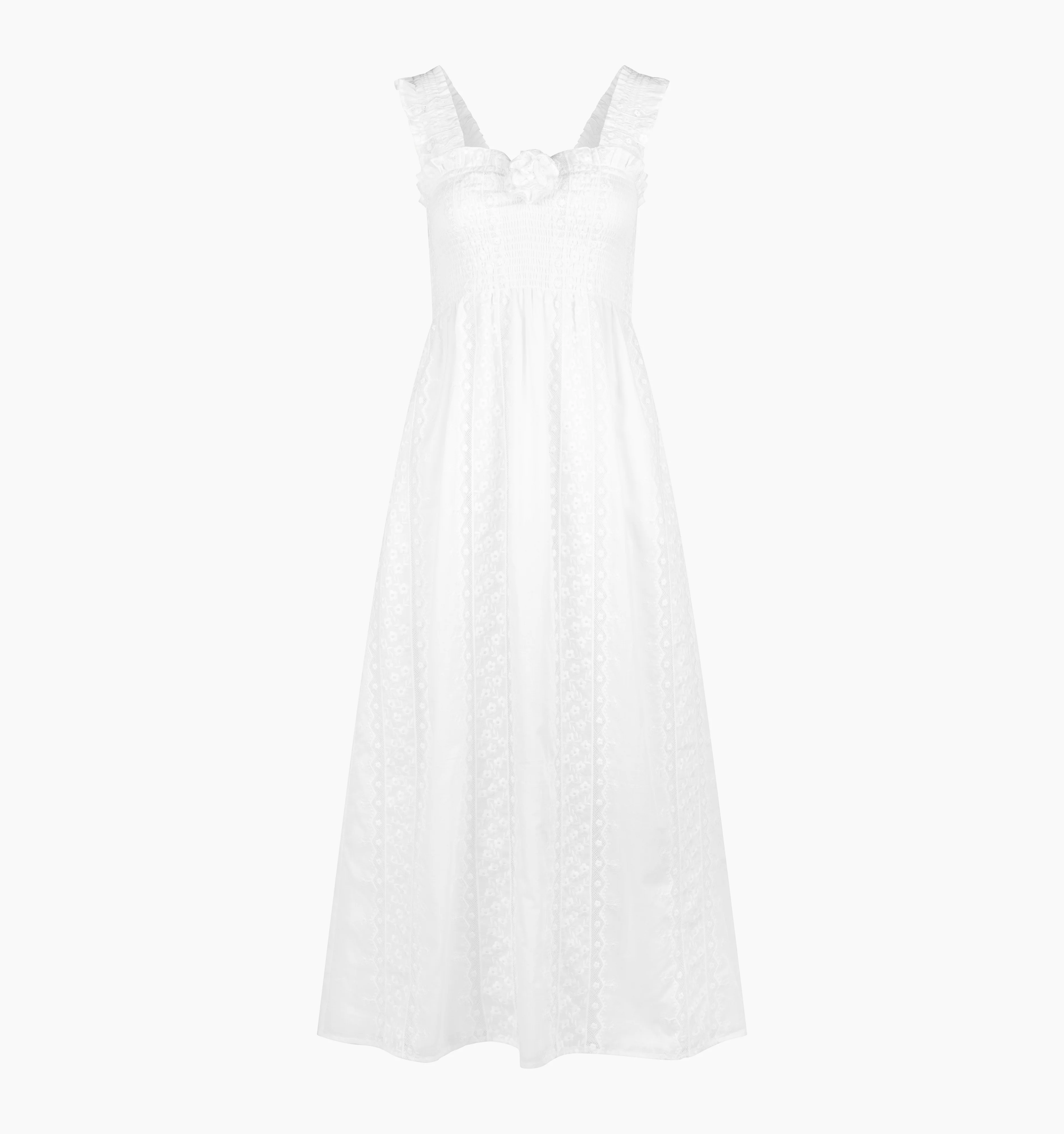 The Rosetta Nap Dress - White Broderie Voile - Image 5