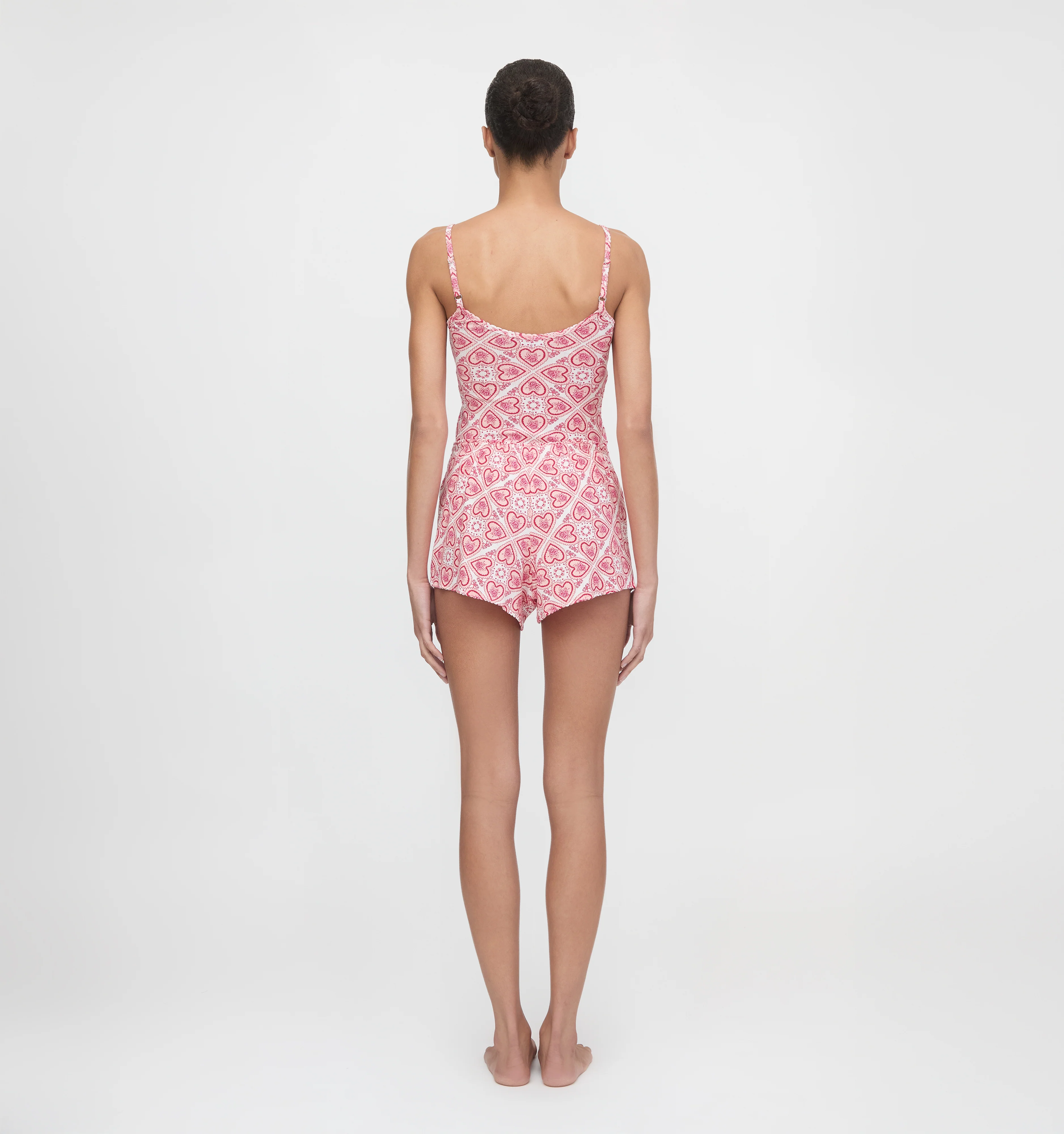 The Sadie Pointelle PJ Set - White Patchwork Doily Heart - Image 4