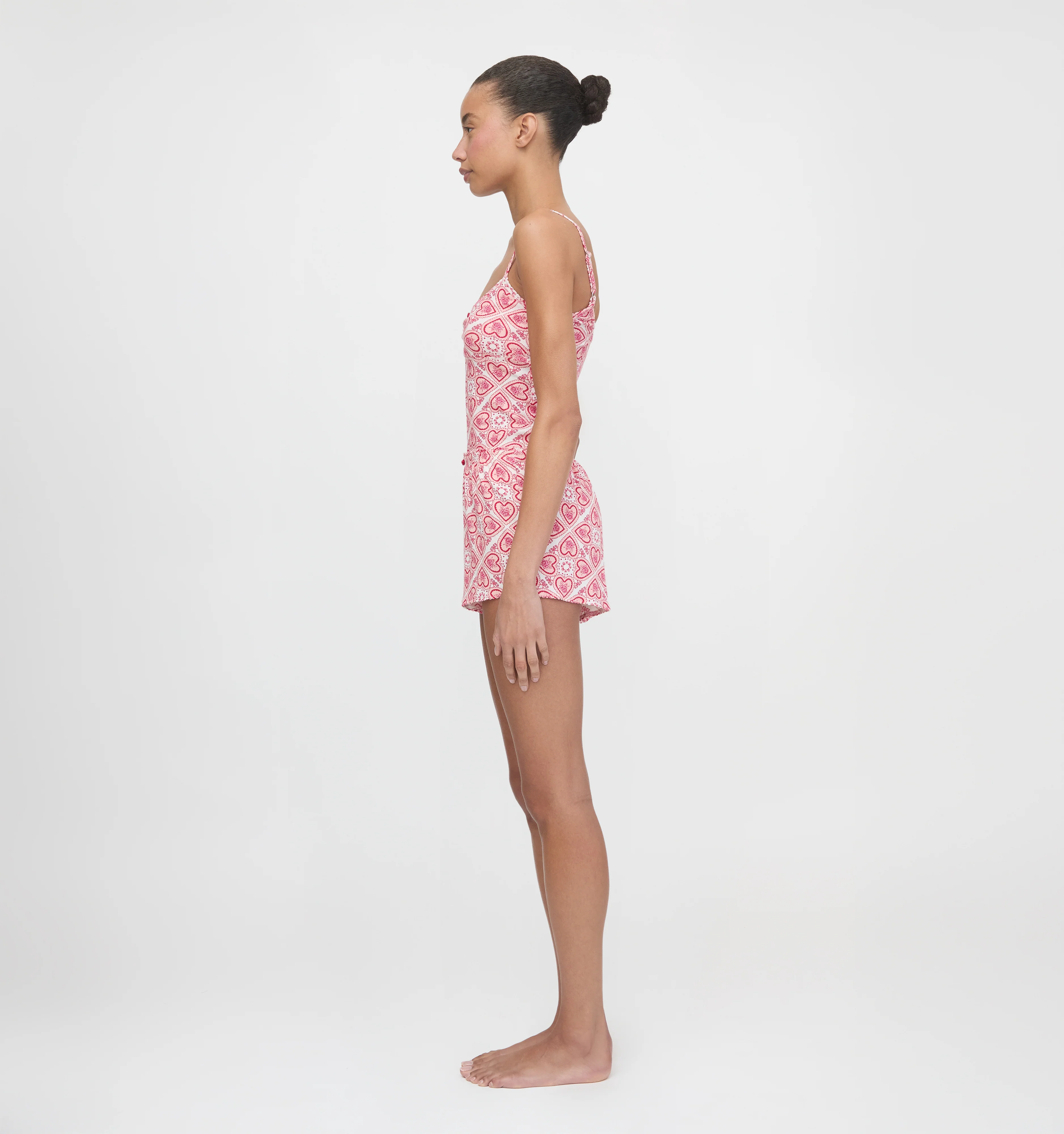 The Sadie Pointelle PJ Set - White Patchwork Doily Heart - Image 5