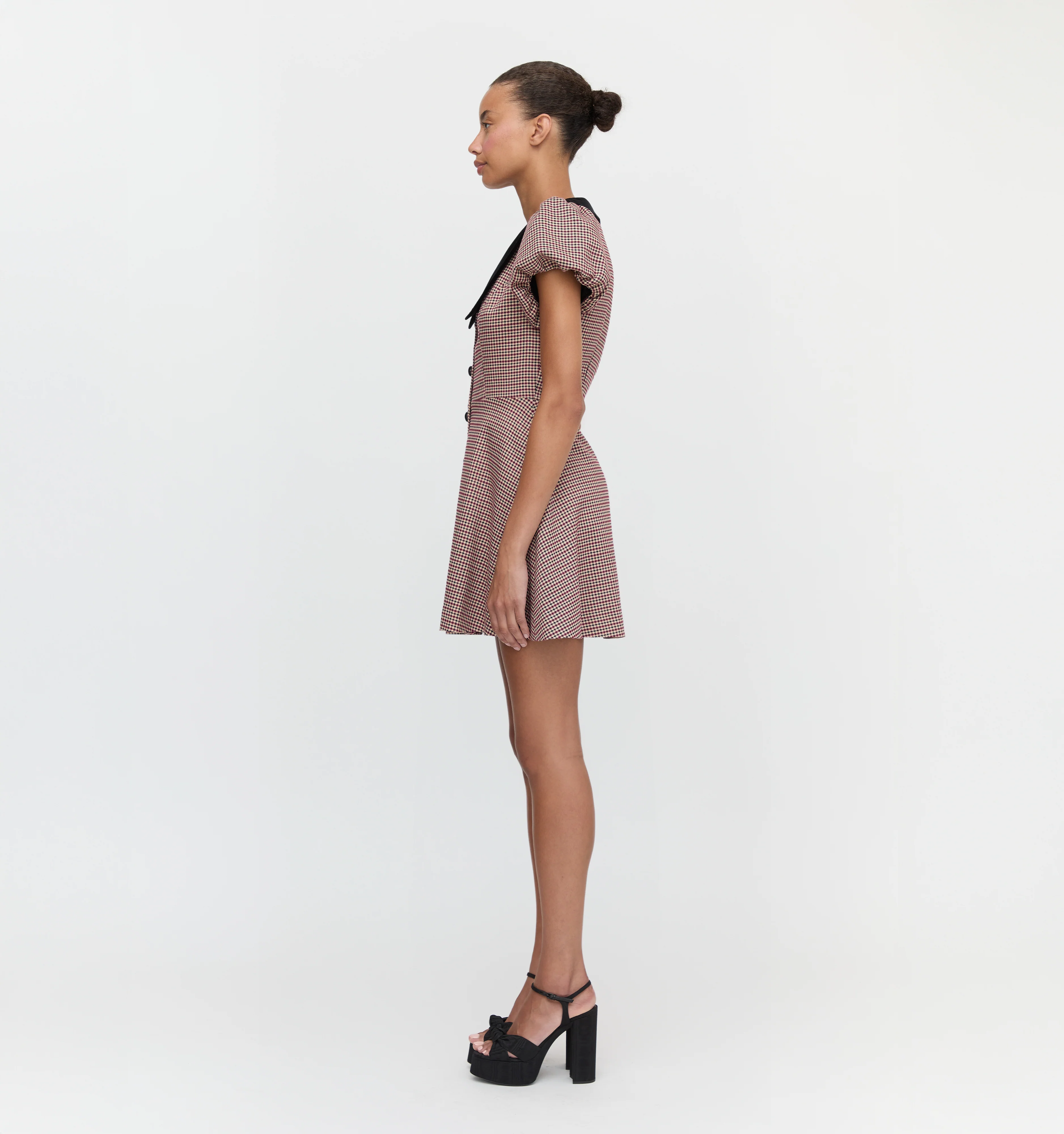 The Samantha Dress - Burgundy Holmes Houndstooth - Image 3