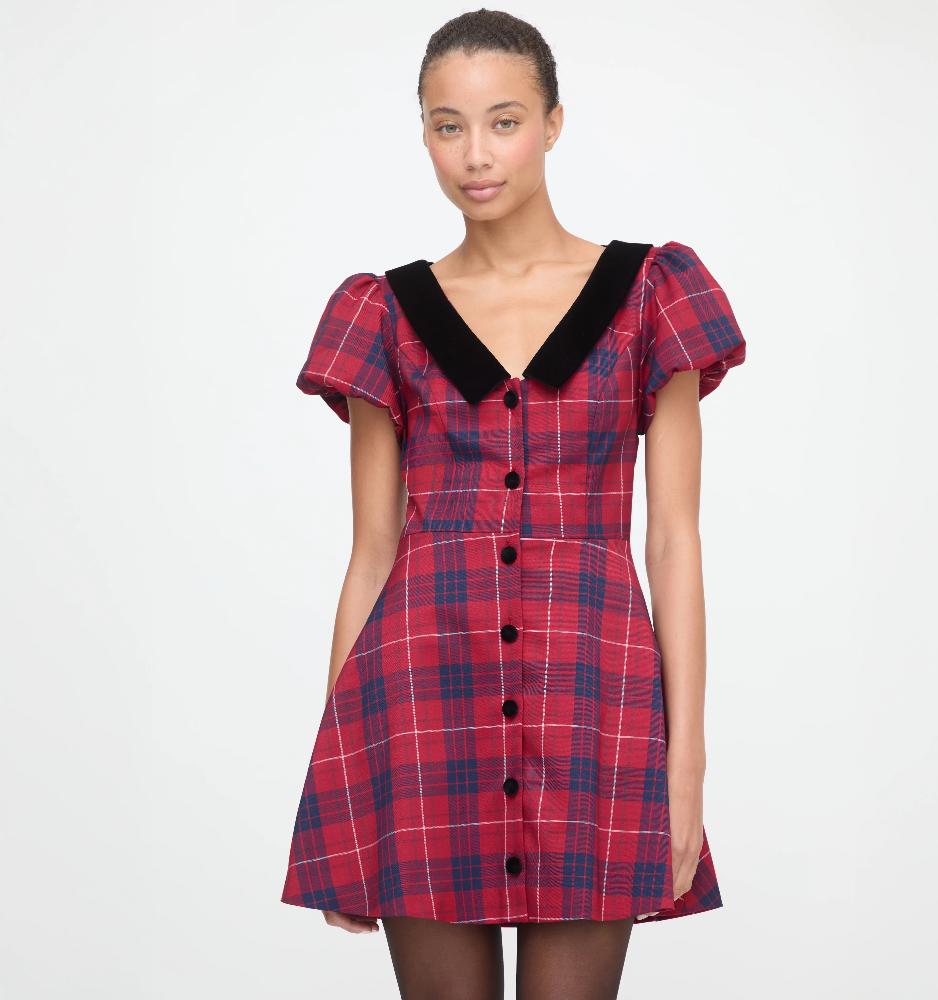The Samantha Dress - Cherry Tartan - Image 3