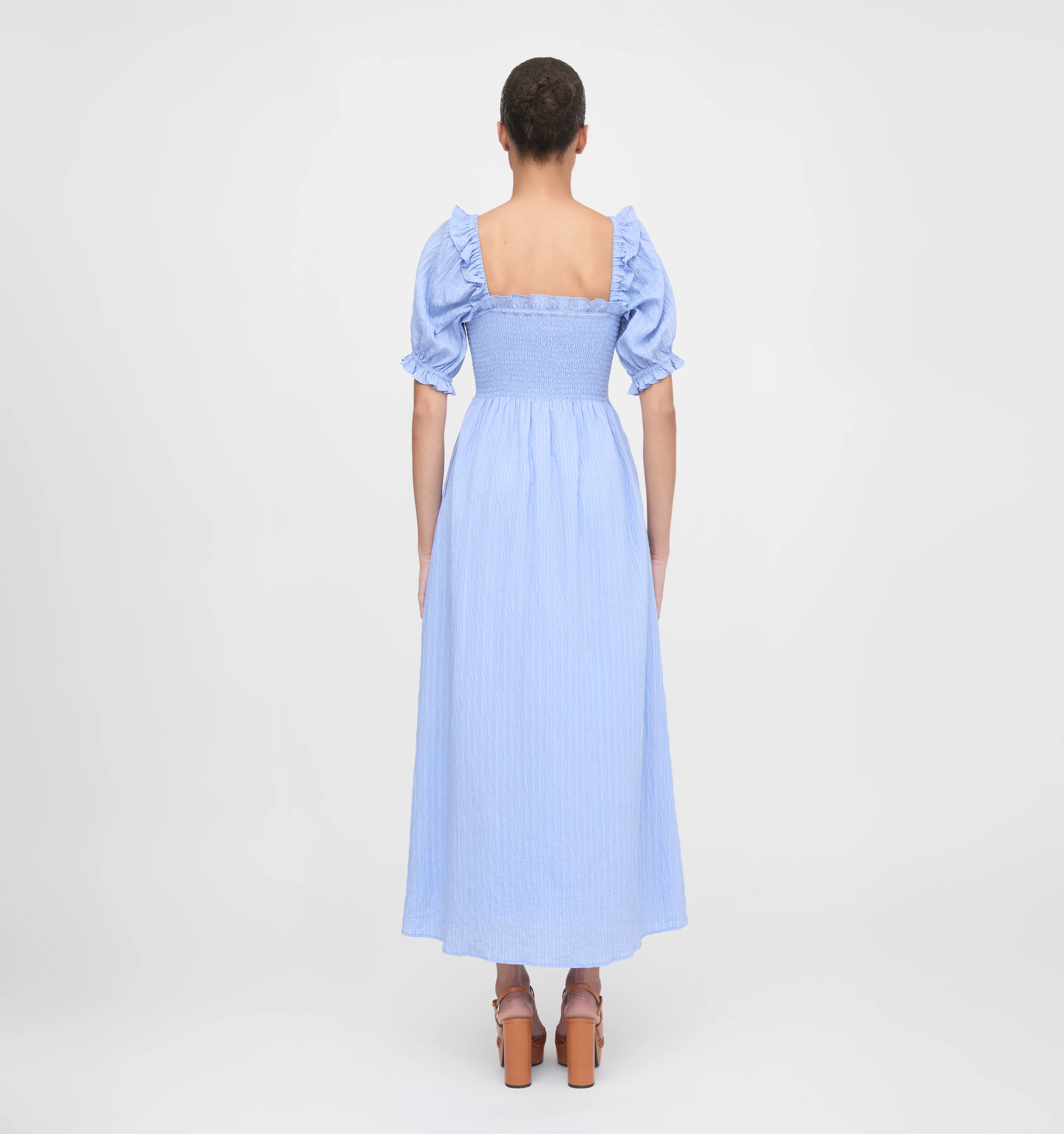 The Scarlett Nap Dress - Bluebird Tonal Seersucker - Image 4