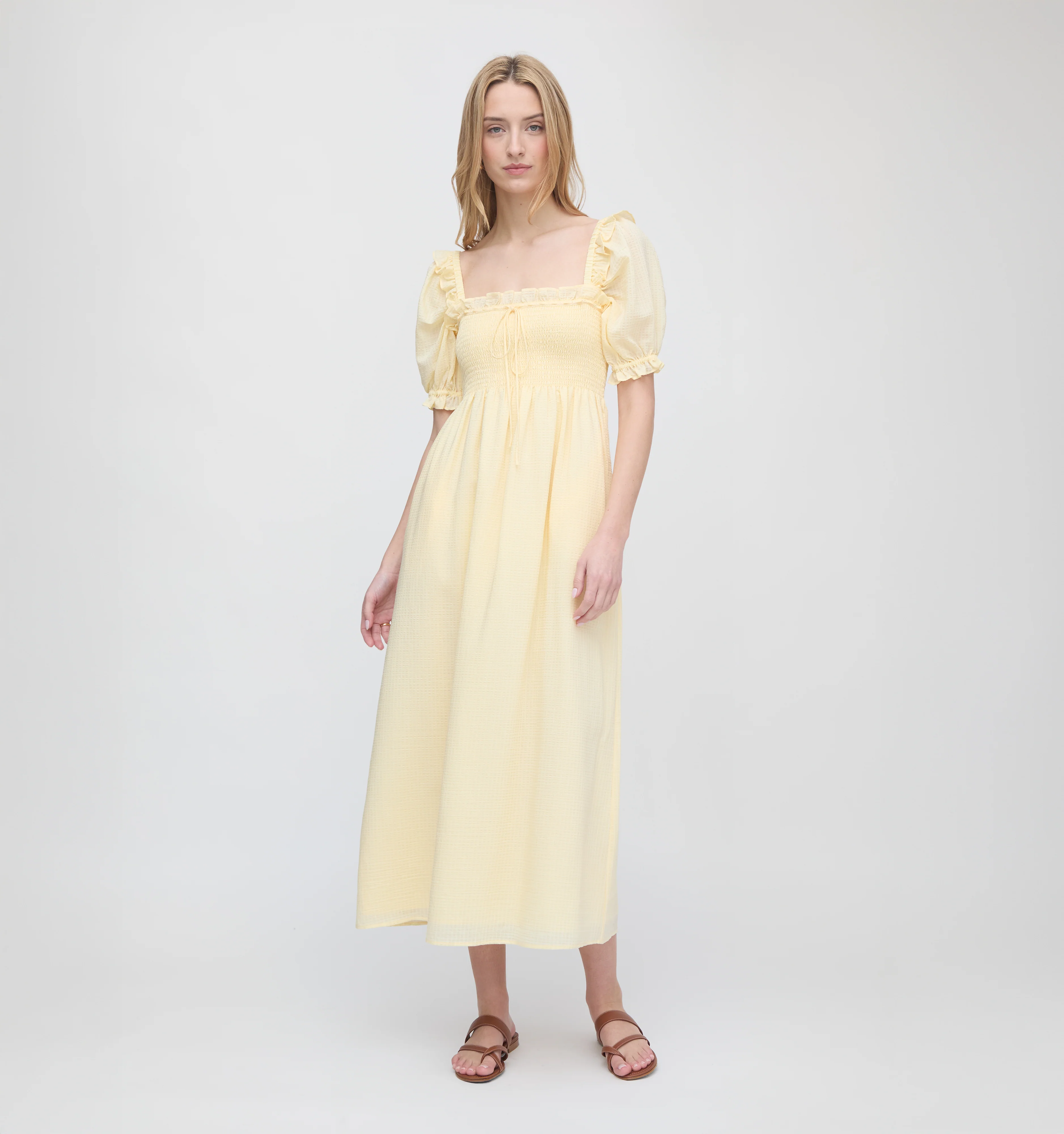 The Scarlett Midi Nap Dress - Butter Yellow