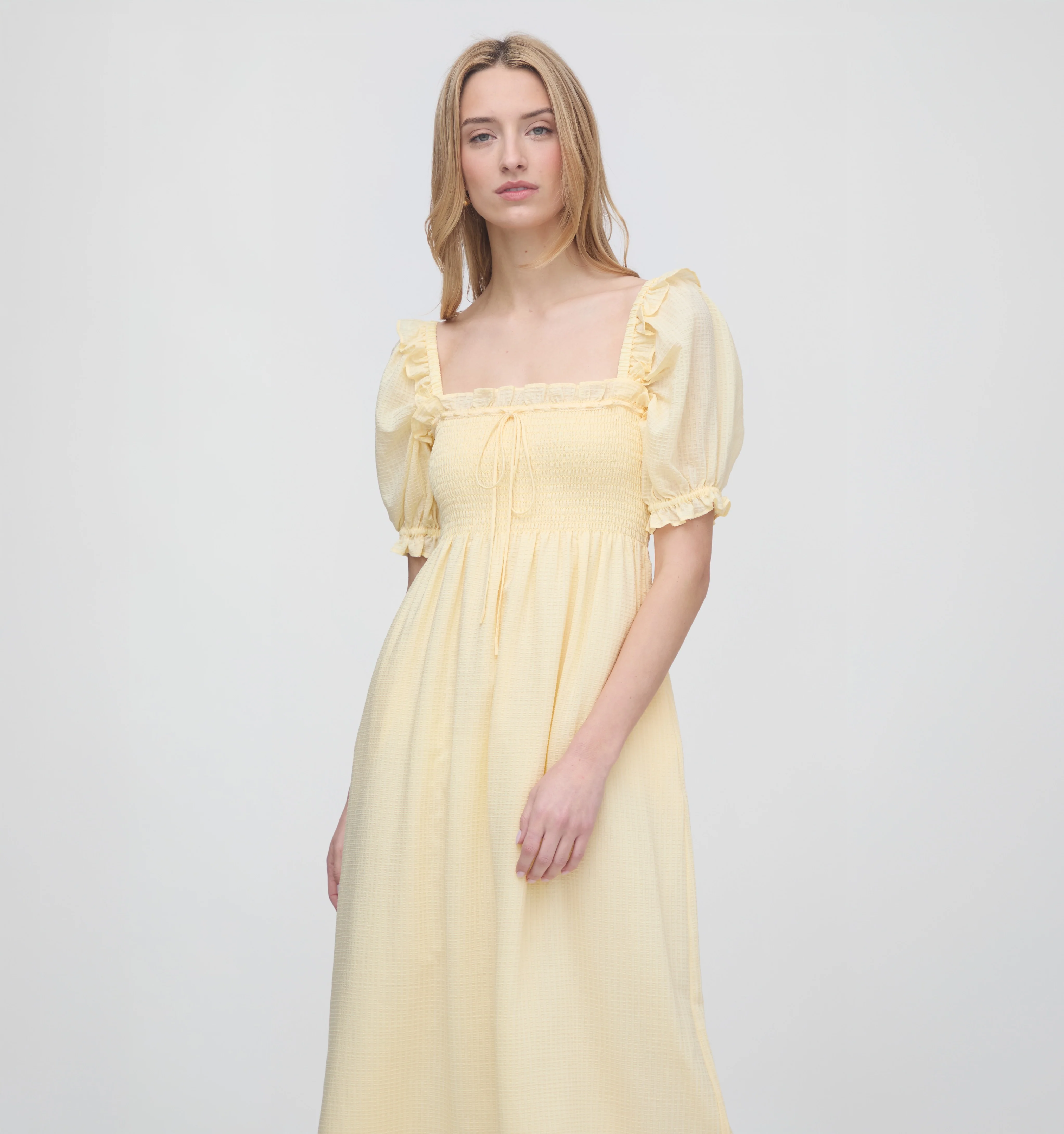 The Scarlett Midi Nap Dress - Butter Yellow - Image 2