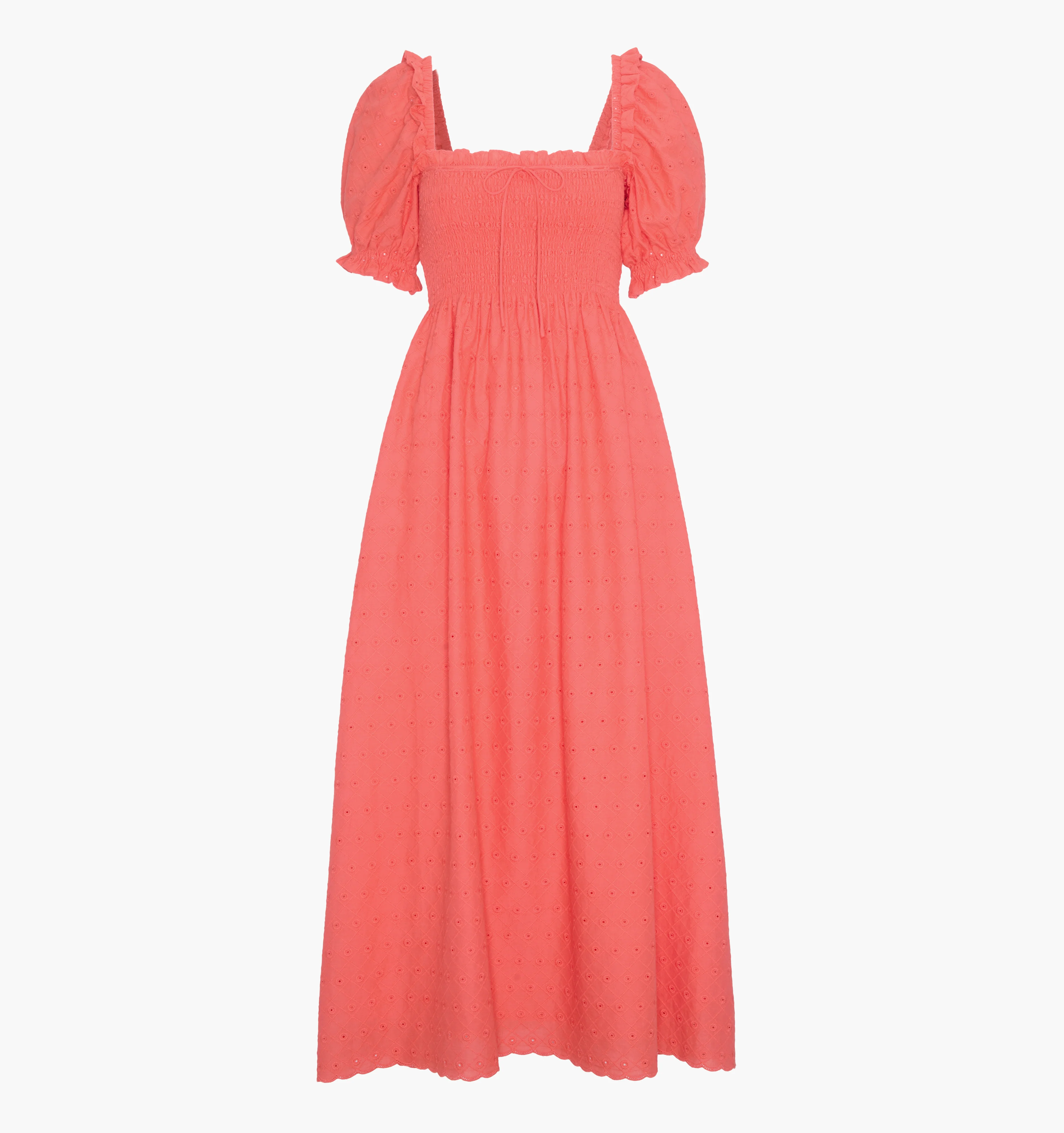 The Scarlett Nap Dress - Coral Daisy Broderie - Image 4