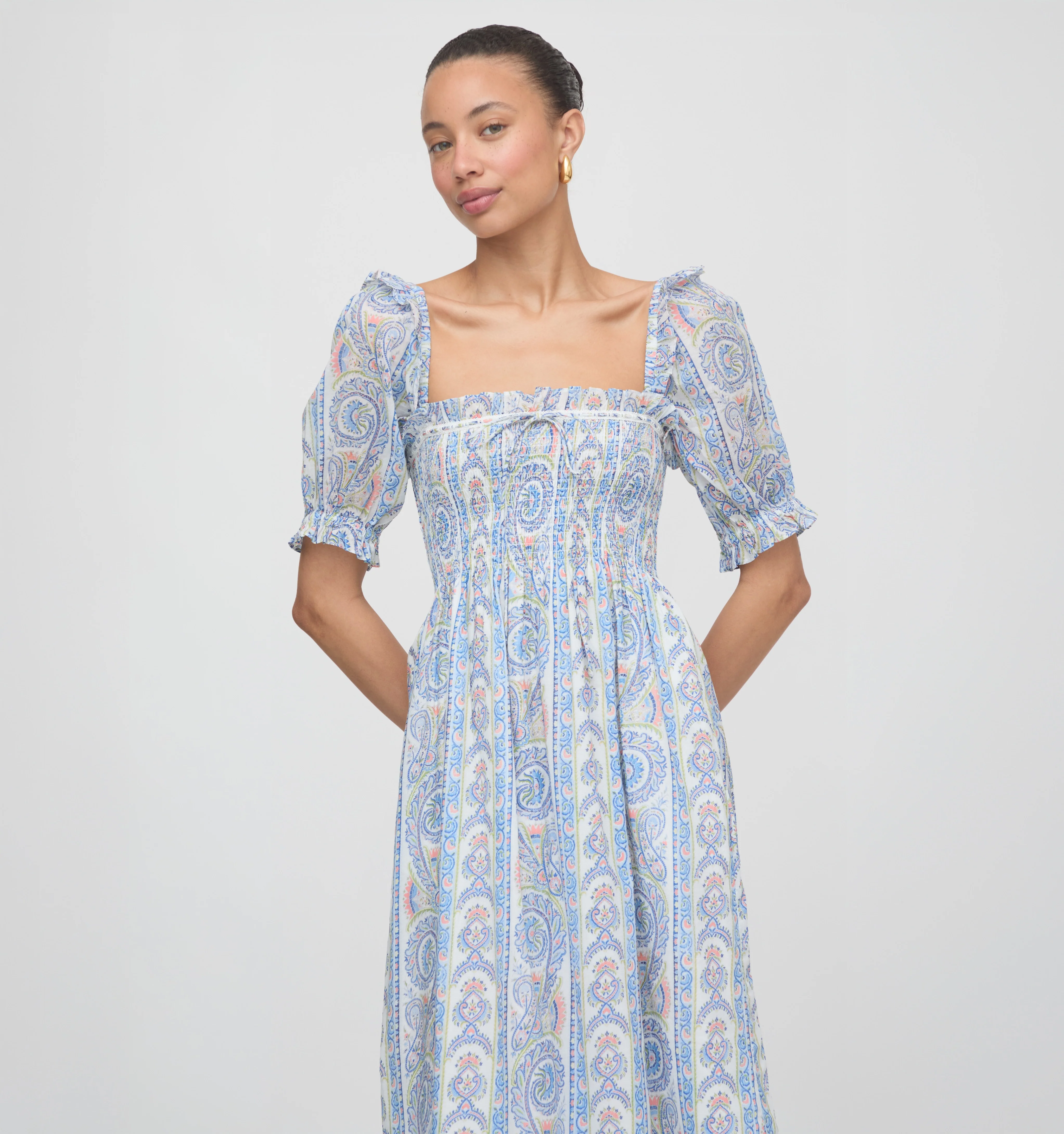 The Scarlett Midi Nap Dress - Blue Corsica Paisley - Image 2