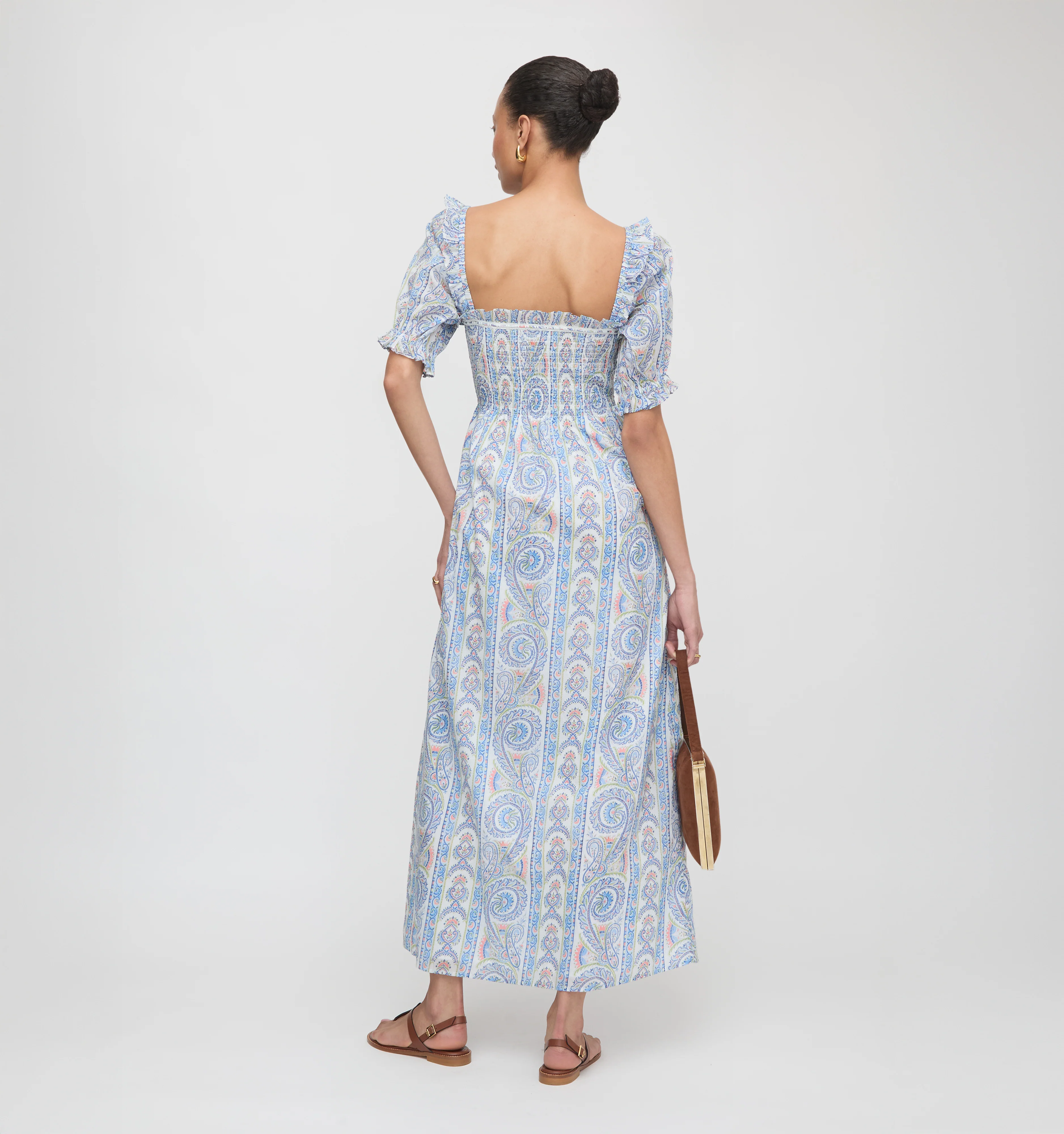 The Scarlett Midi Nap Dress - Blue Corsica Paisley - Image 3