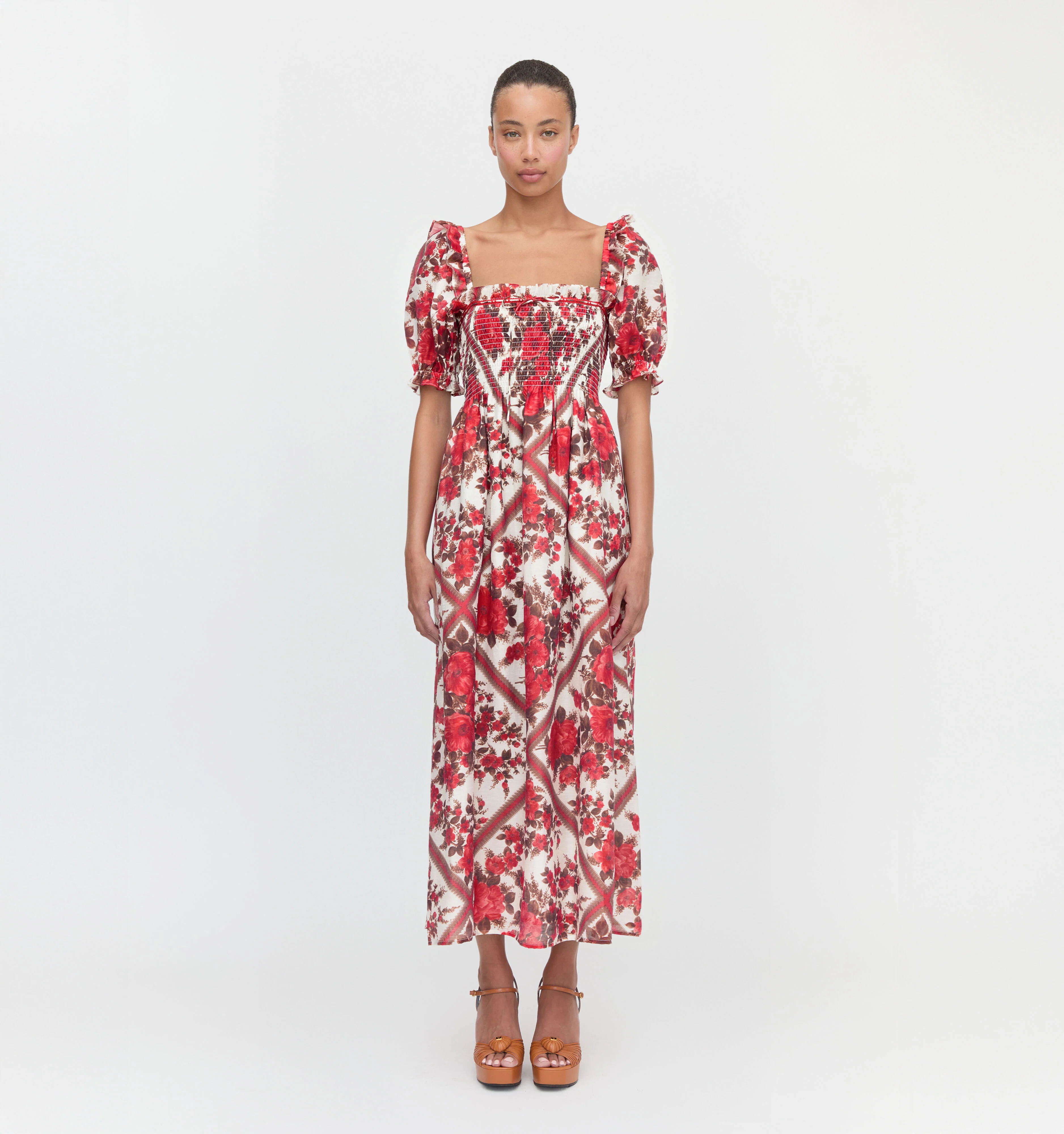 The Scarlett Nap Dress - Red Diamond Rose