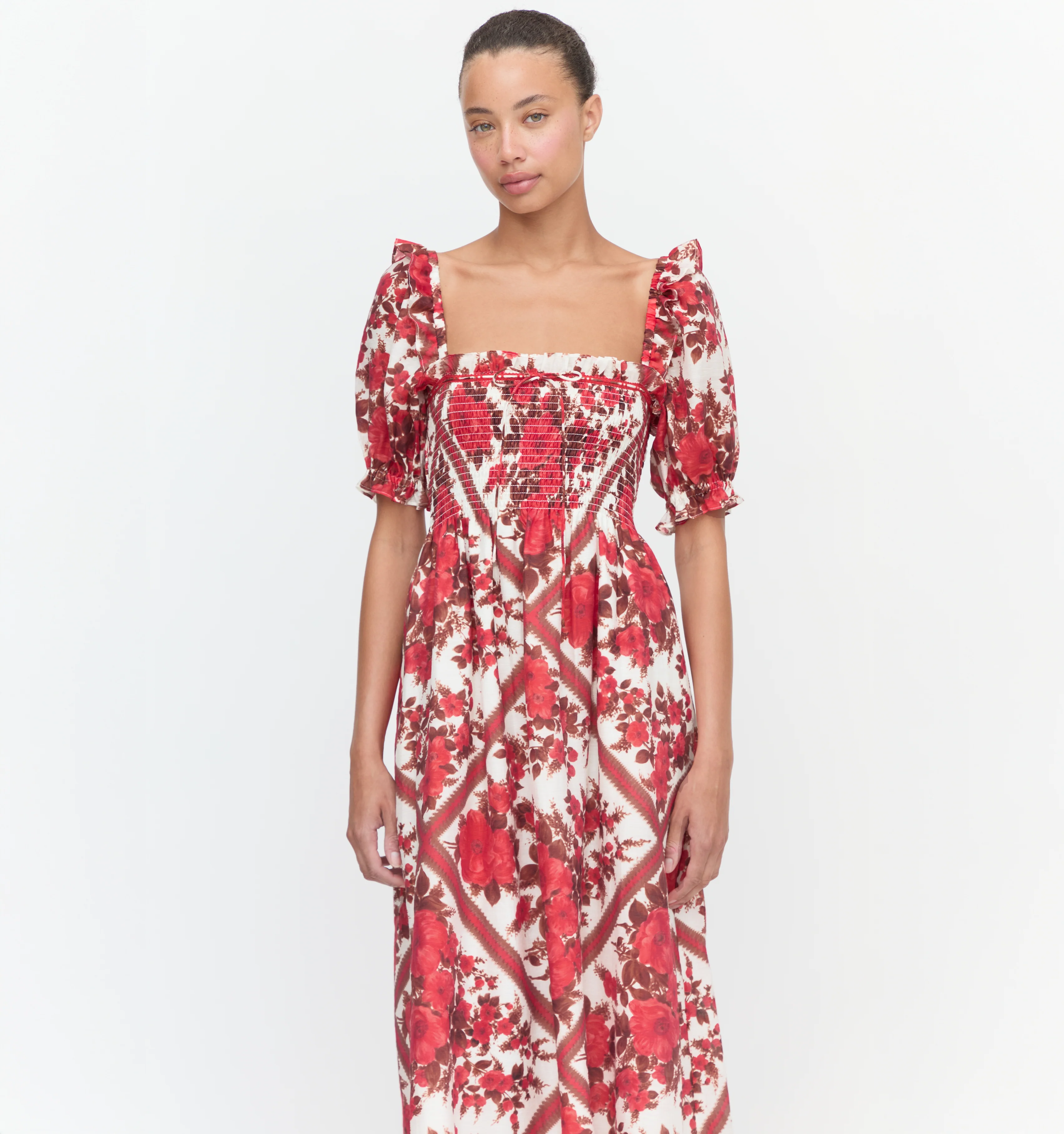 The Scarlett Nap Dress - Red Diamond Rose - Image 3