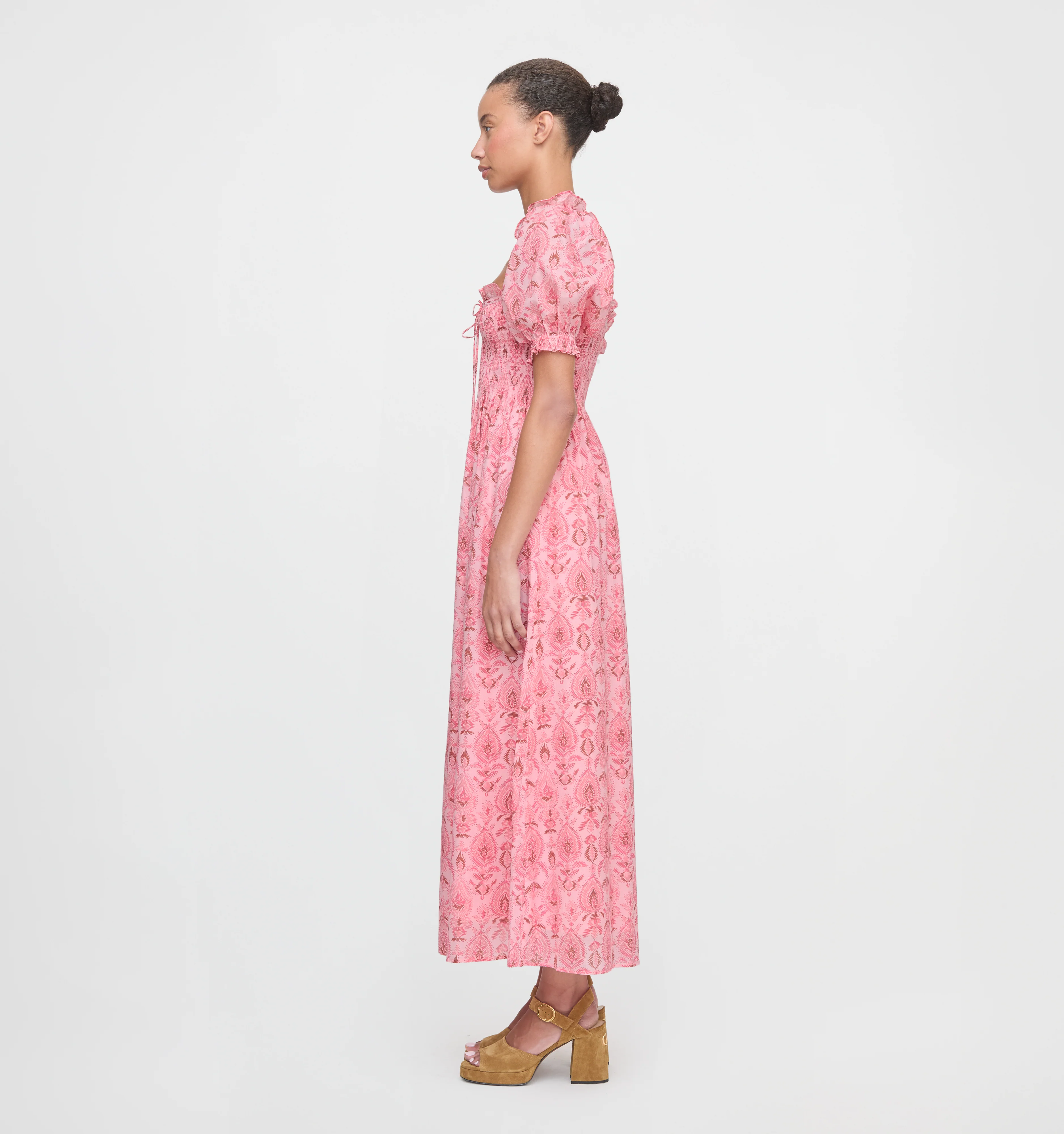 The Scarlett Nap Dress - Pink Palm Ikat - Image 3
