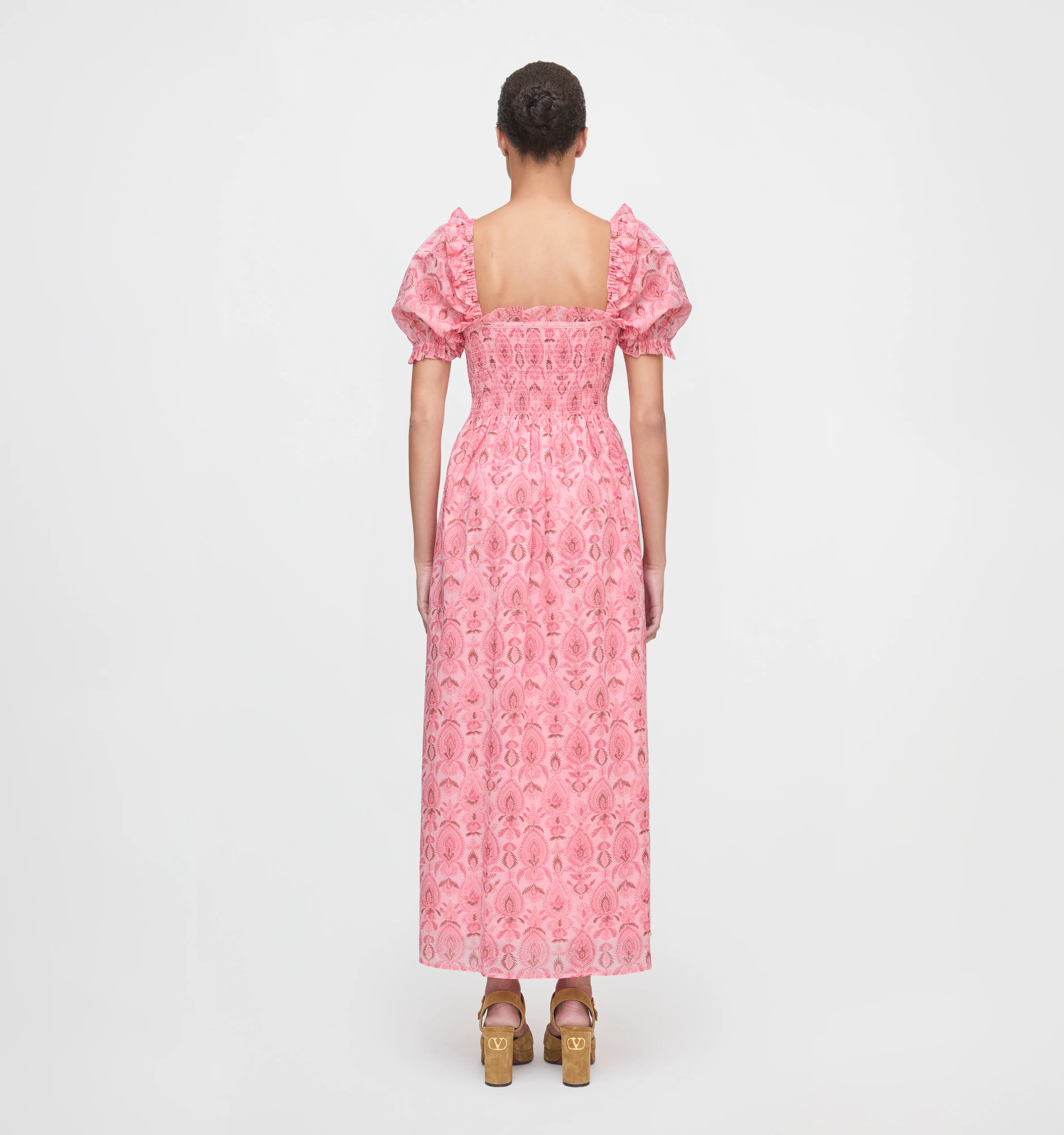 The Scarlett Nap Dress - Pink Palm Ikat - Image 4