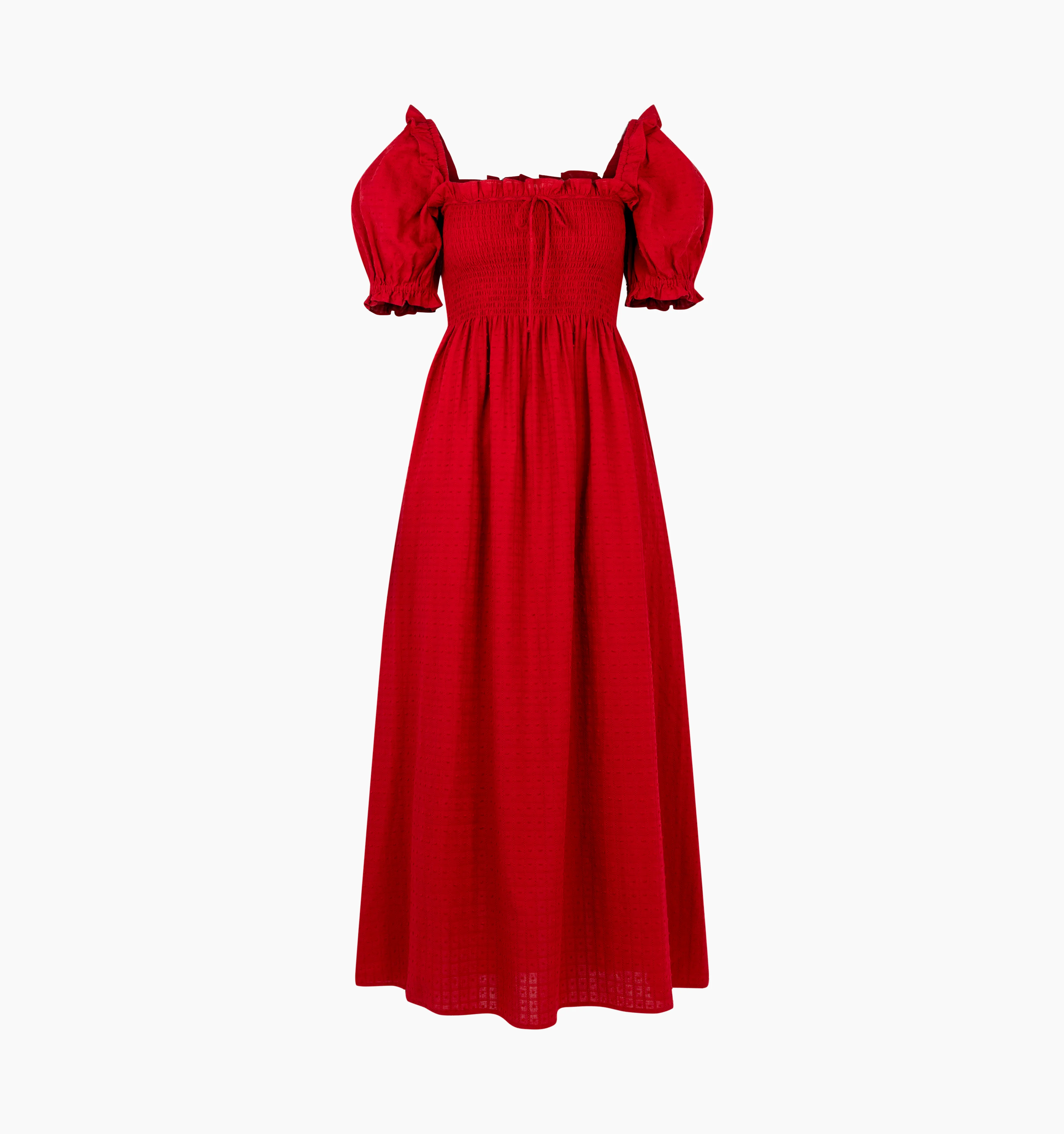 The Scarlett Nap Dress - Chili Red Textured Clip Dot - Image 8