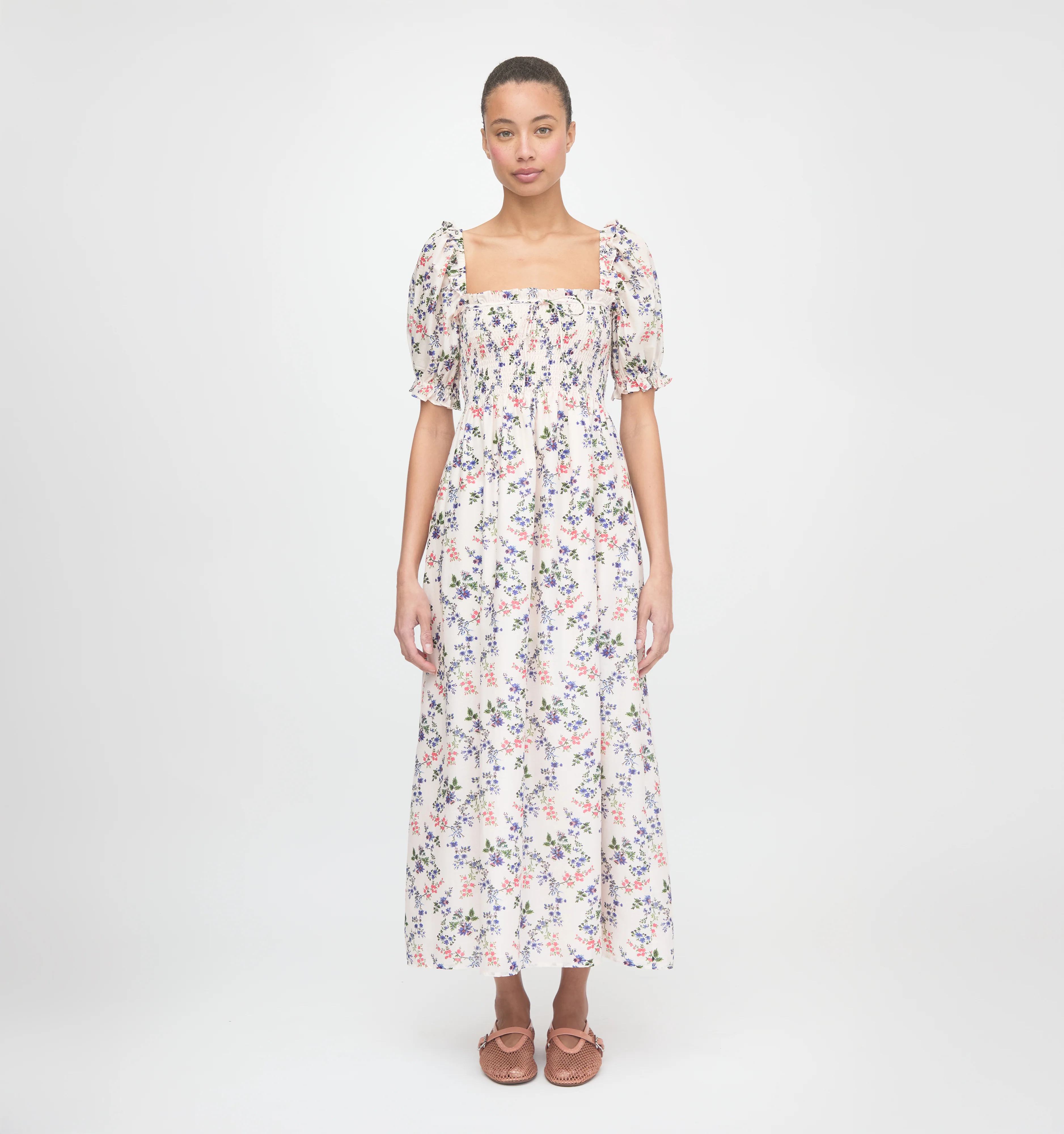 The Scarlett Nap Dress - Pink Scallop Bow Chintz