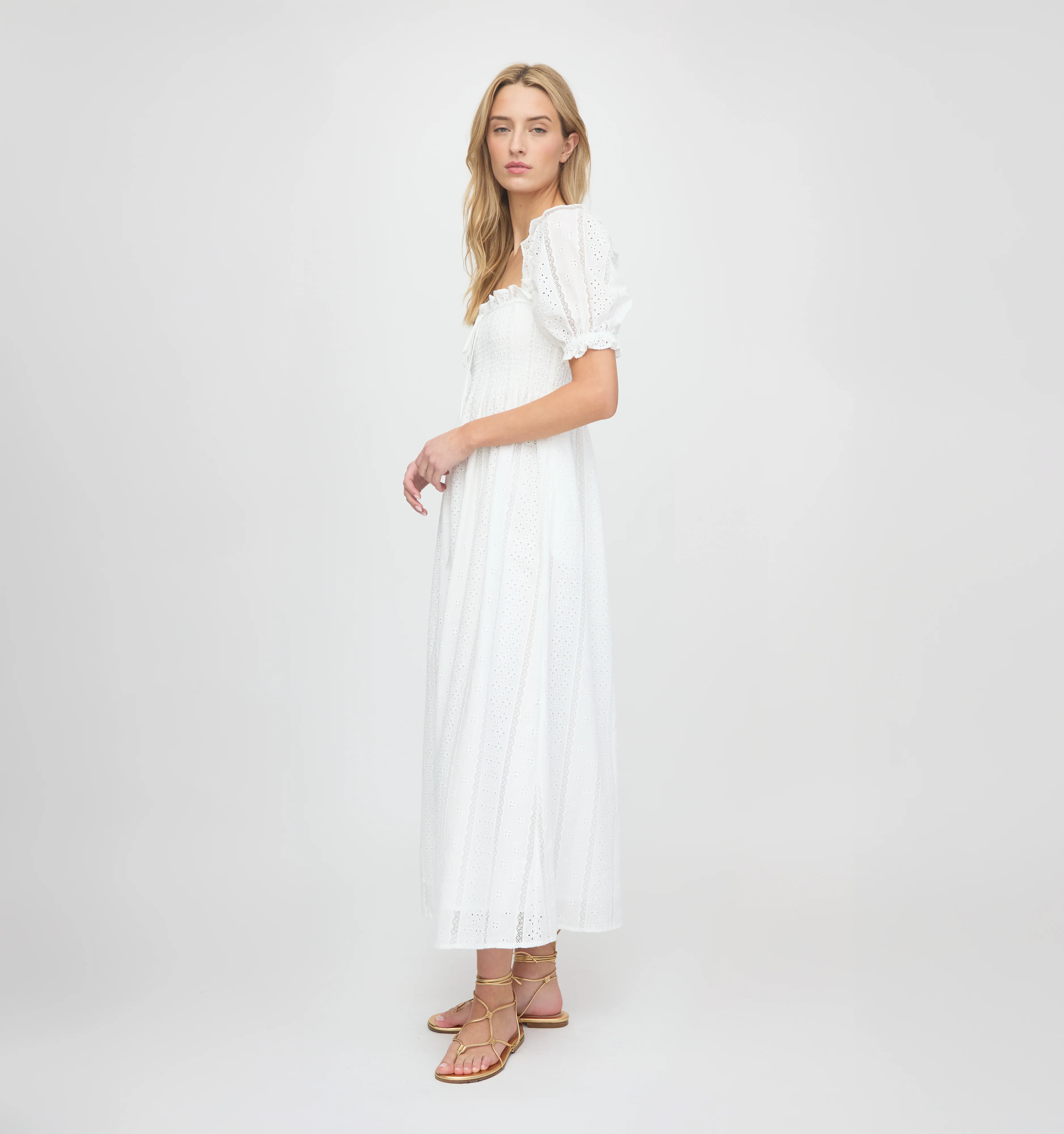 The Scarlett Nap Dress - White Broderie Voile - Image 3