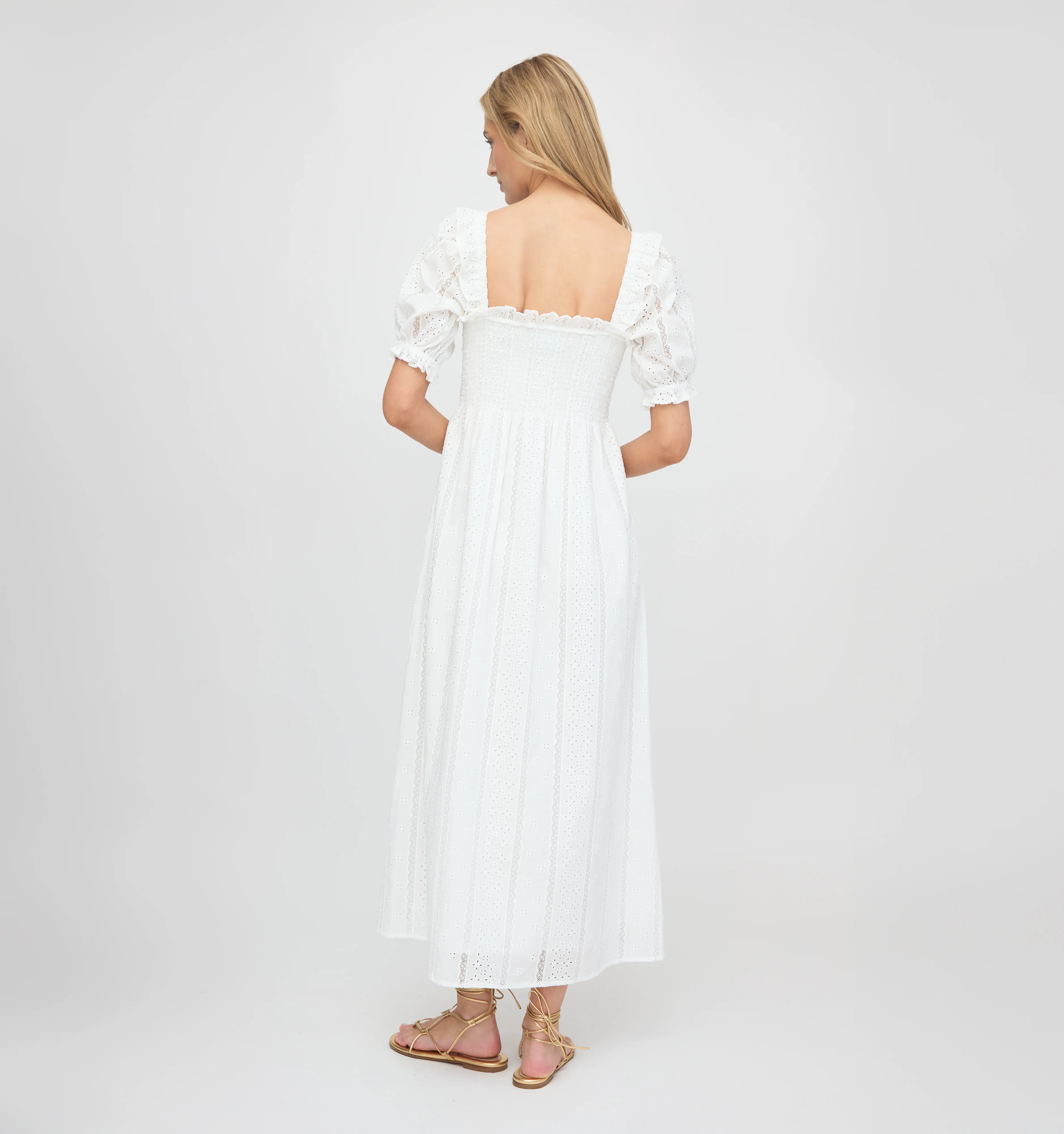 The Scarlett Nap Dress - White Broderie Voile - Image 4