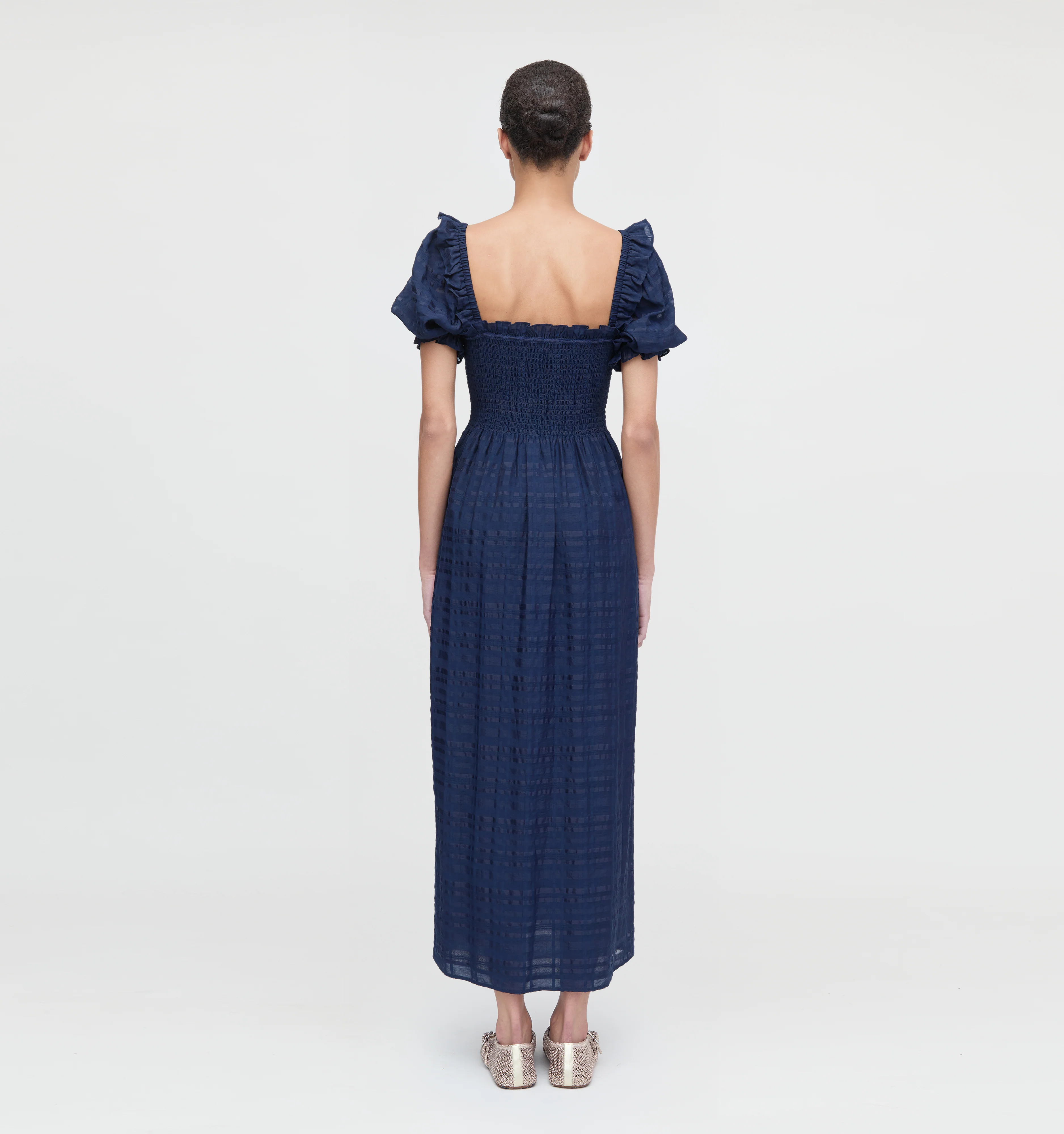The Scarlett Nap Dress - Navy Sheer Plaid - Image 5