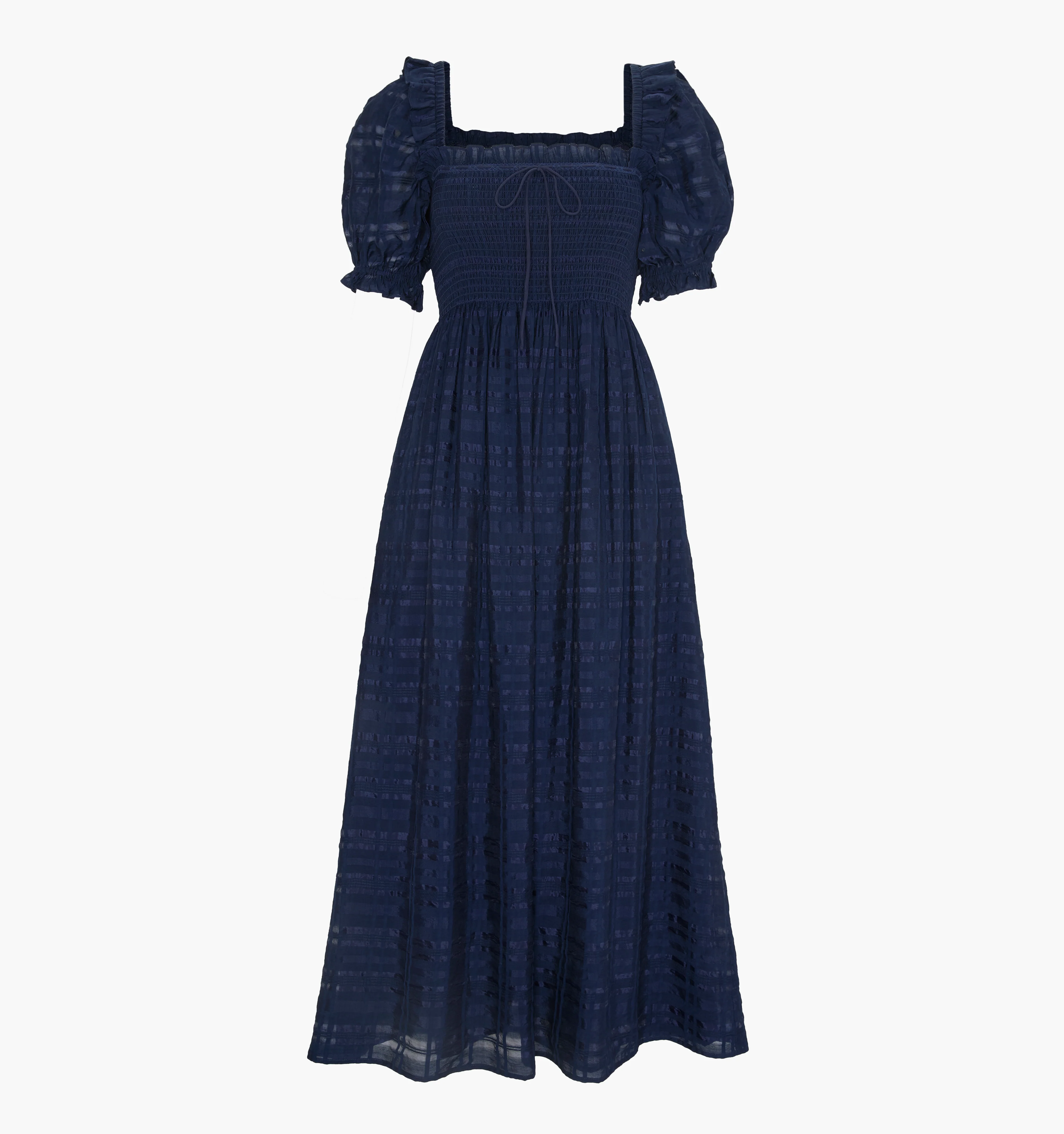 The Scarlett Nap Dress - Navy Sheer Plaid - Image 6