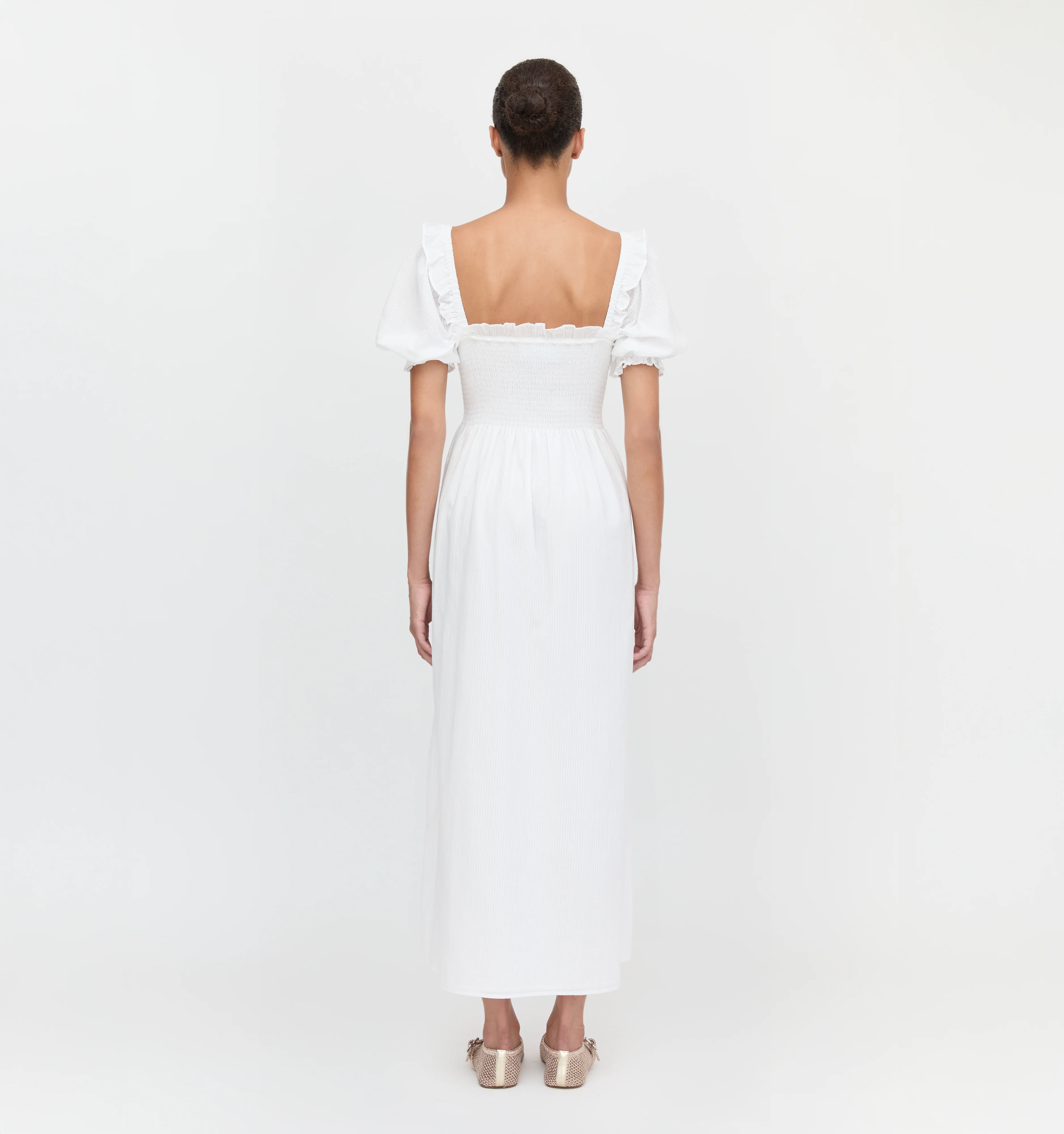 The Scarlett Nap Dress - White Shadow Stripe - Image 4