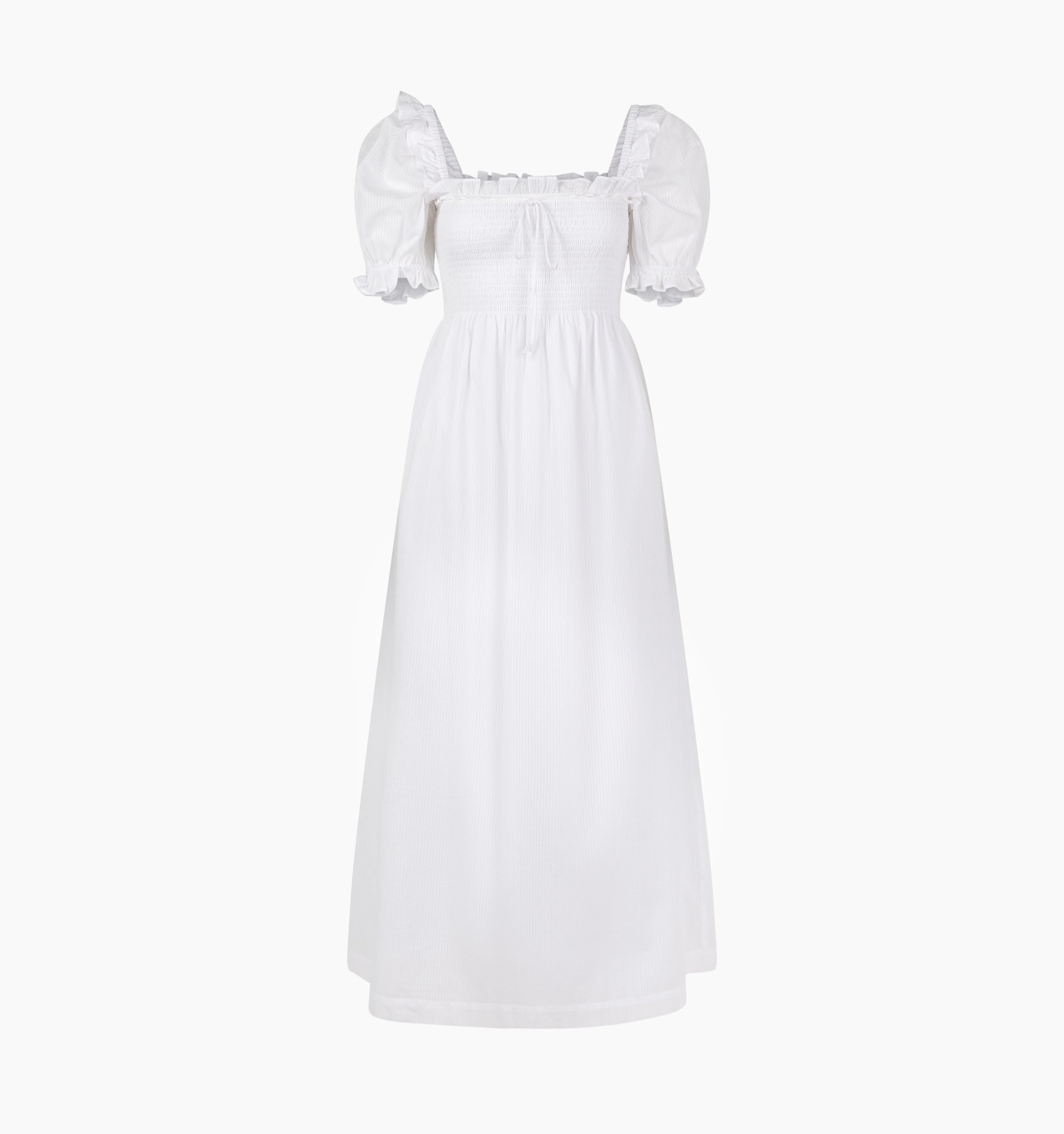 The Scarlett Nap Dress - White Shadow Stripe - Image 5