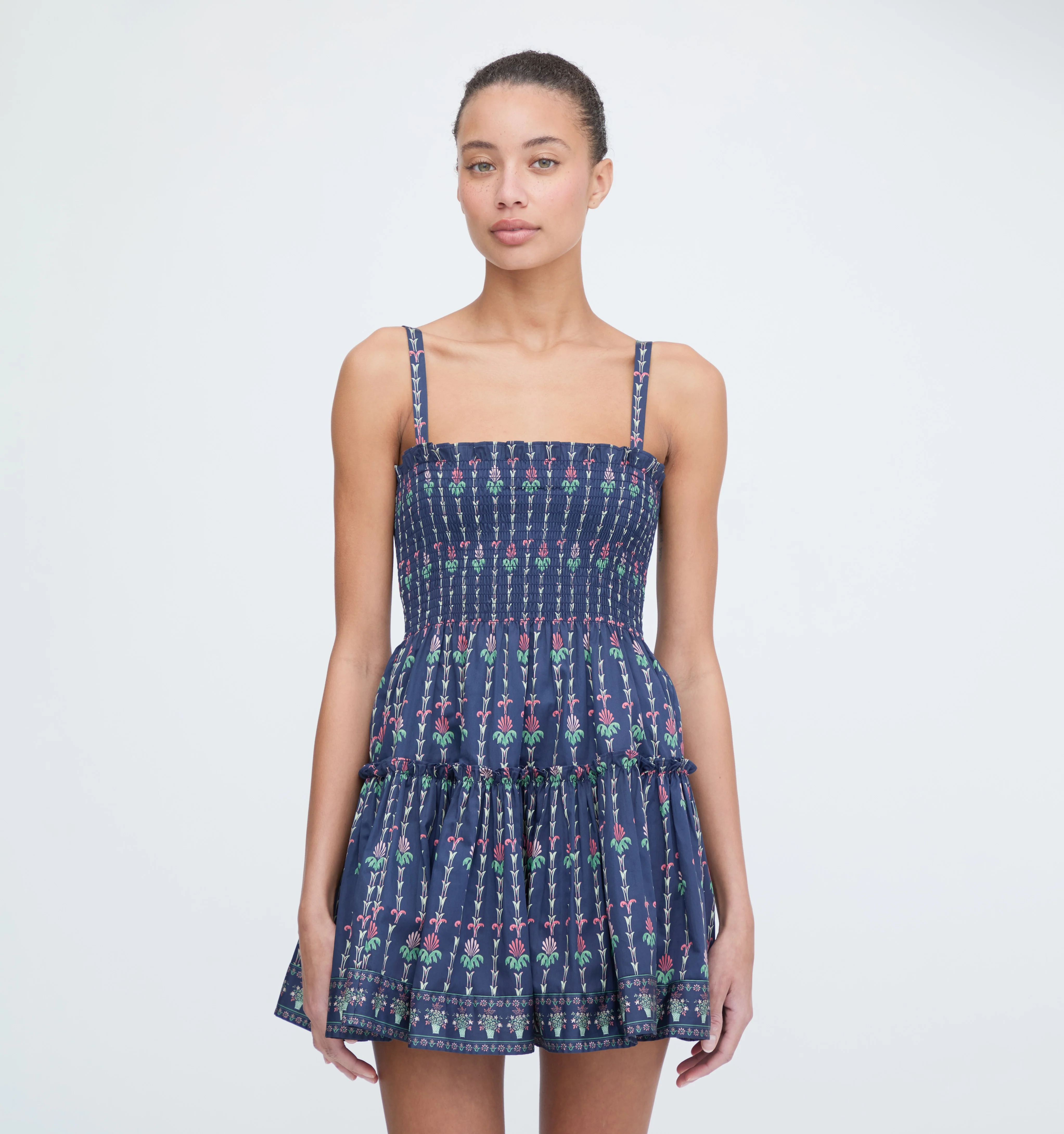 The Seraphina Mini Nap Dress - Navy Trailing Fern - Image 5