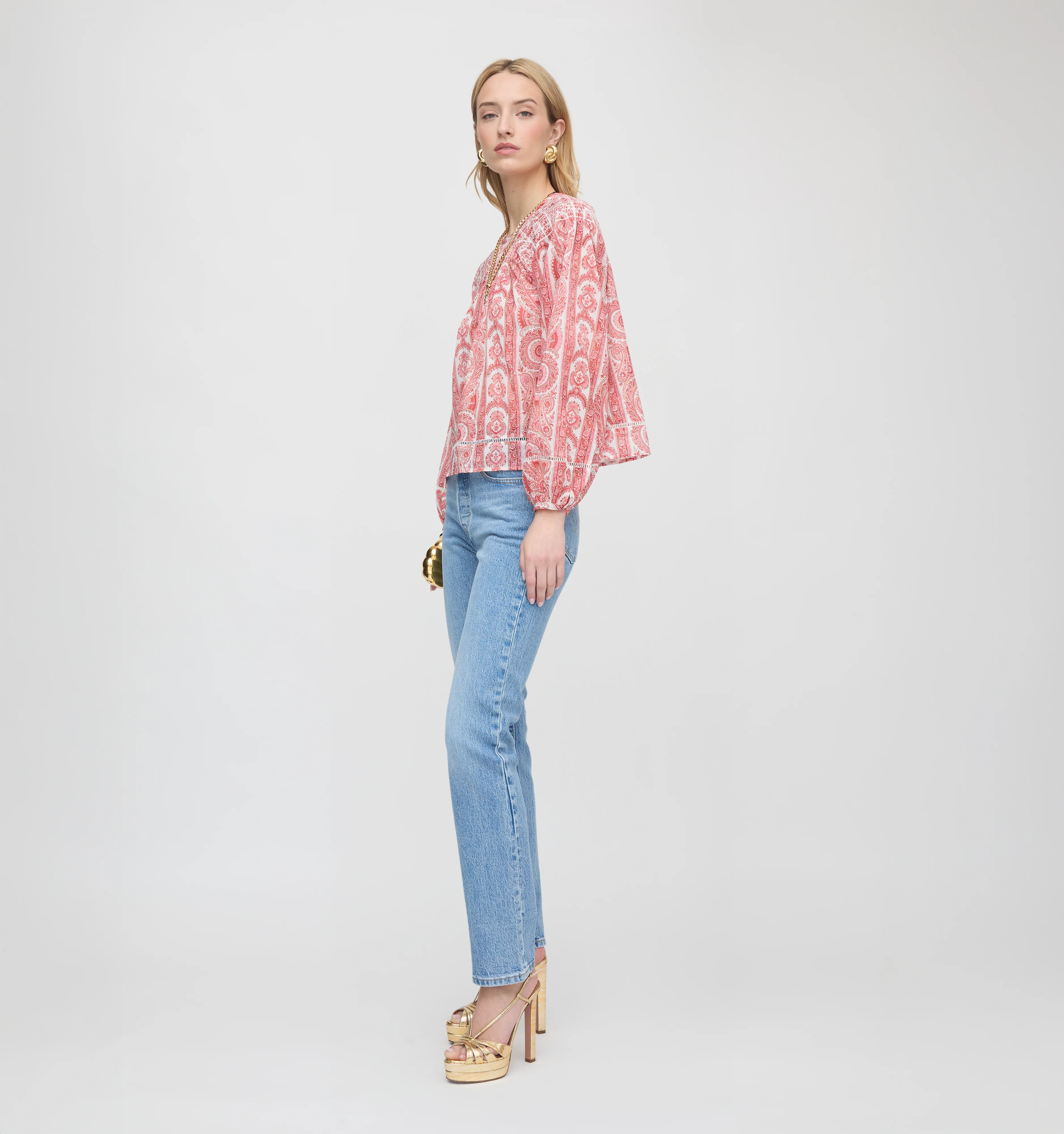 The Skye Top - Coral Corsica Paisley - Image 2