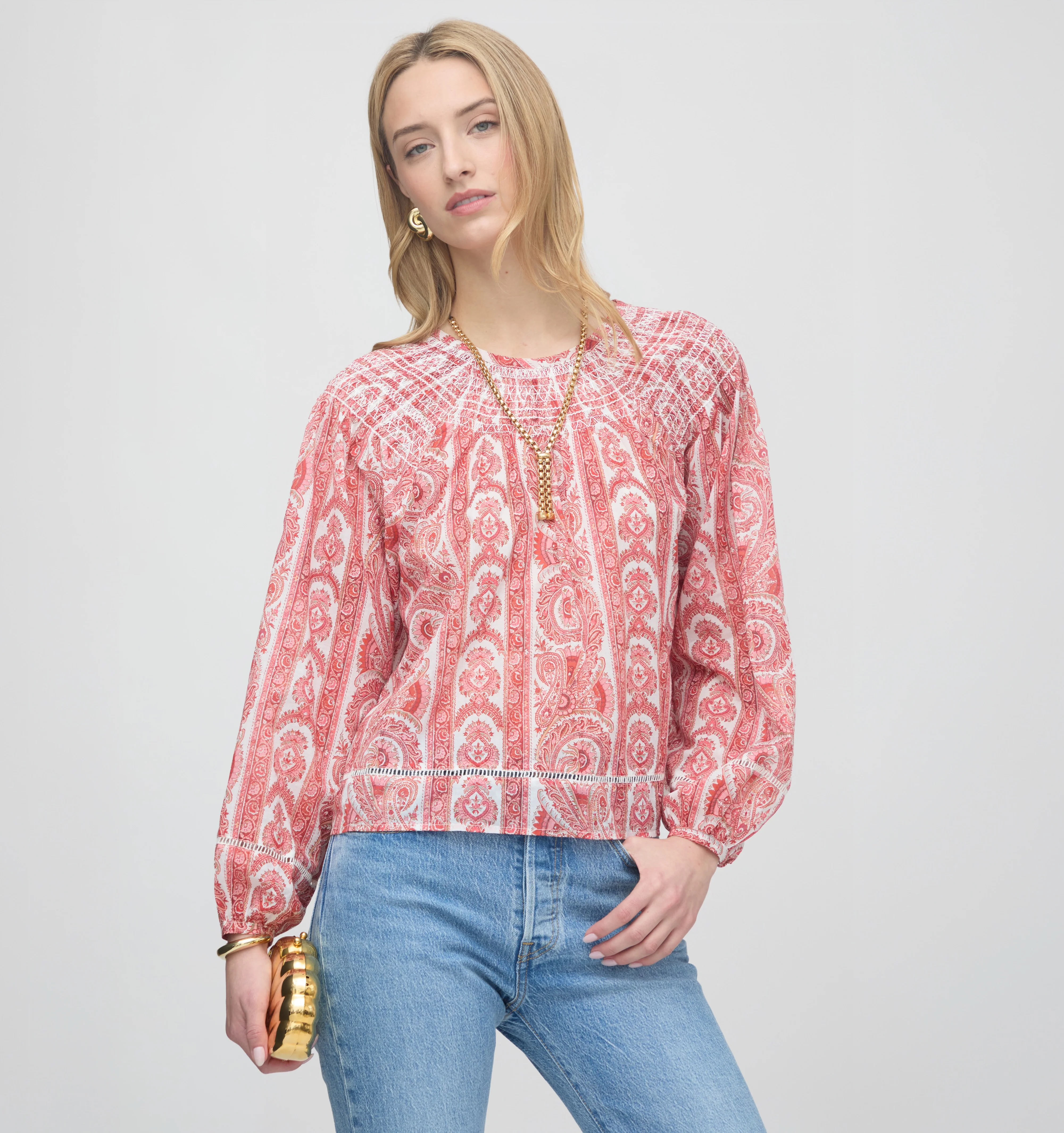 The Skye Top - Coral Corsica Paisley - Image 3