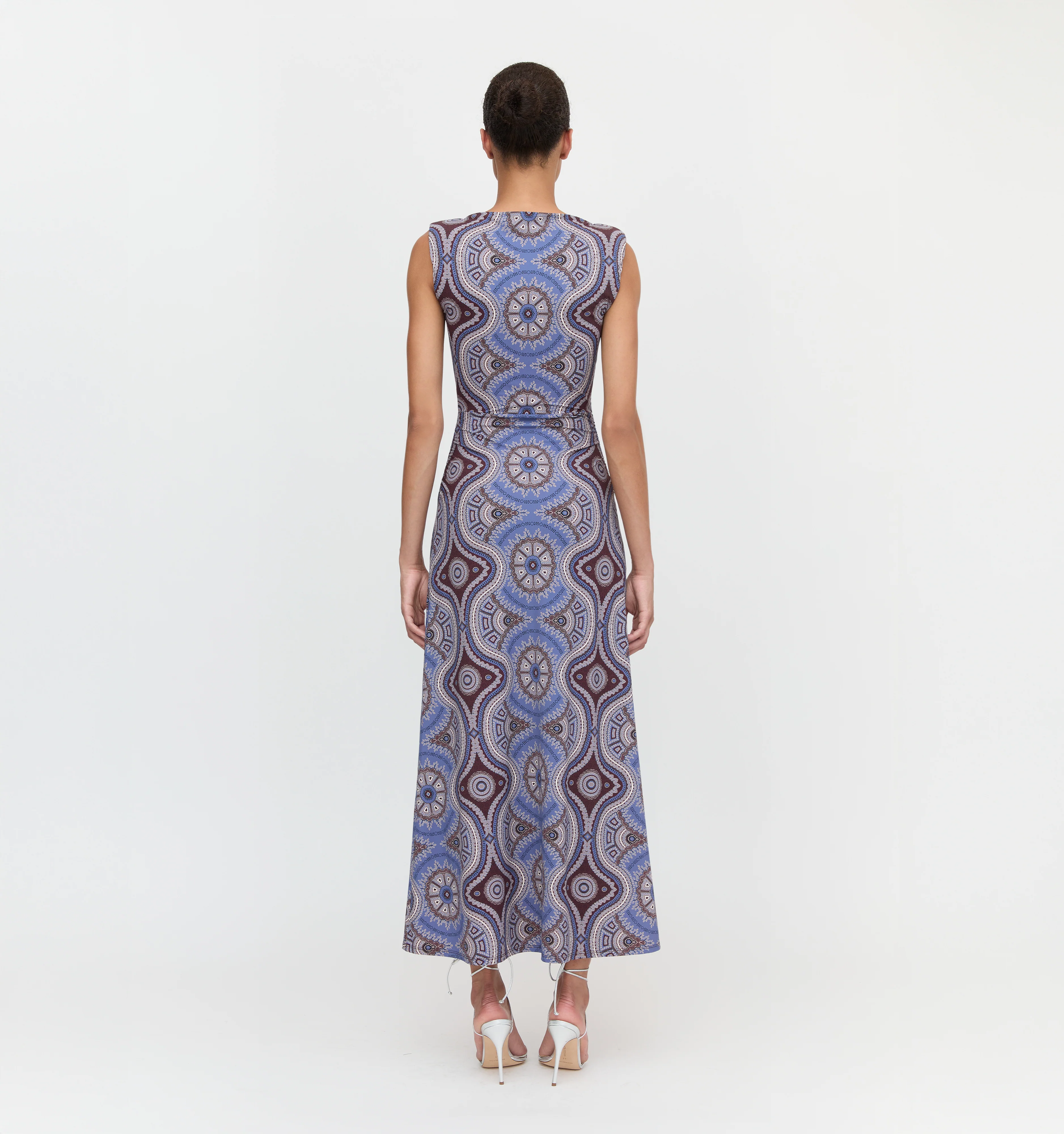 The Sloane Dress - Brown Cobalt Medallion - Image 4