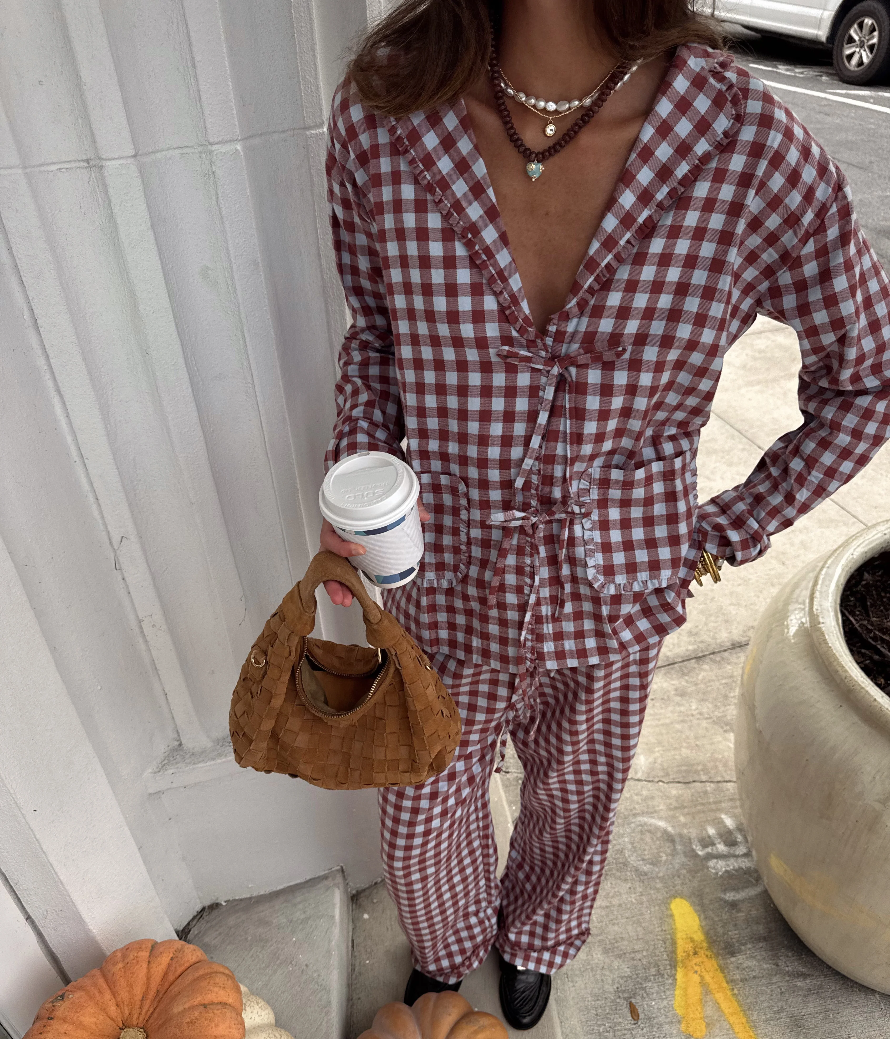 The Steffy PJ Set - Sienna Check - Image 3