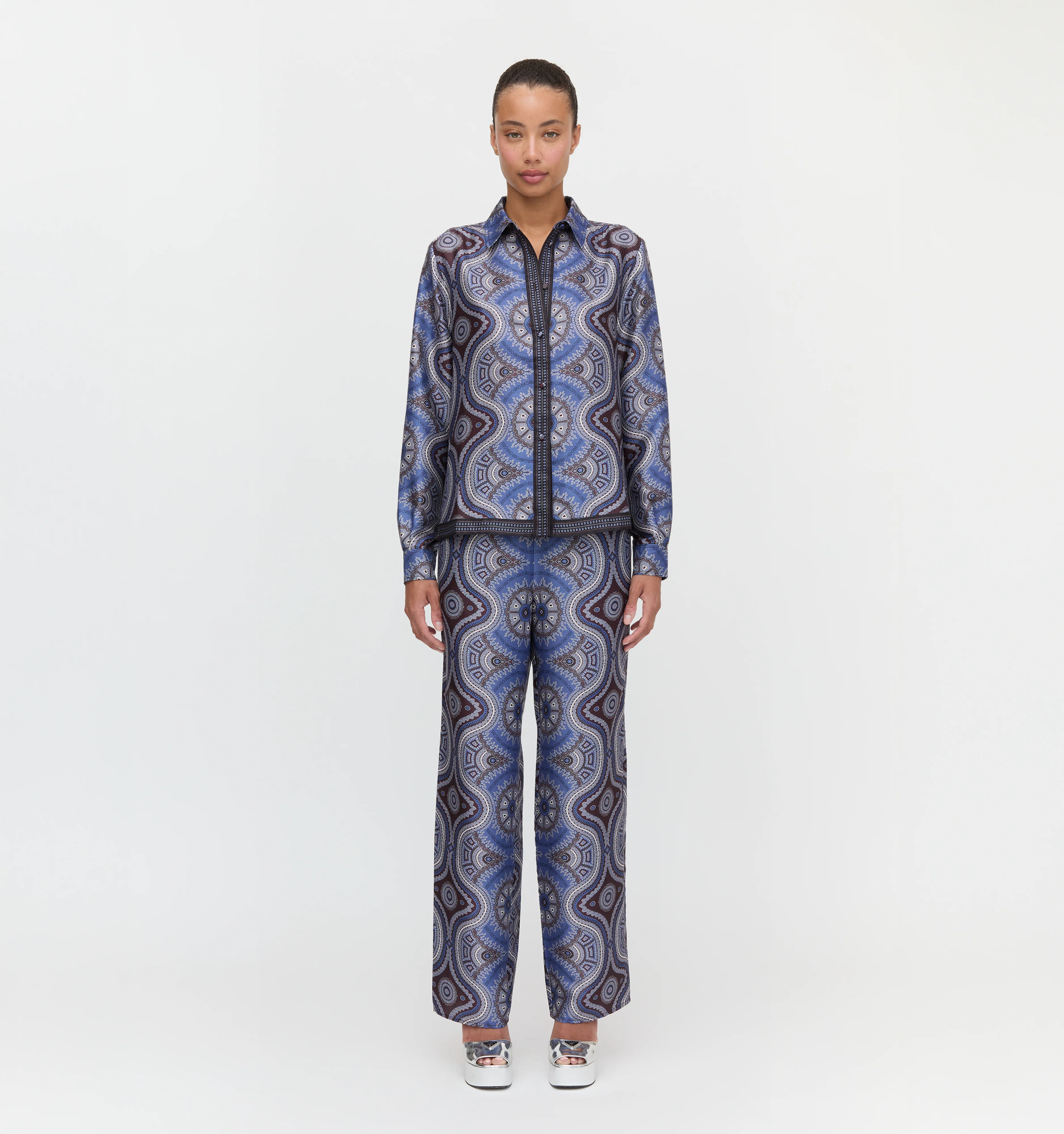 The Taylor Pant - Brown Cobalt Medallion - Image 2