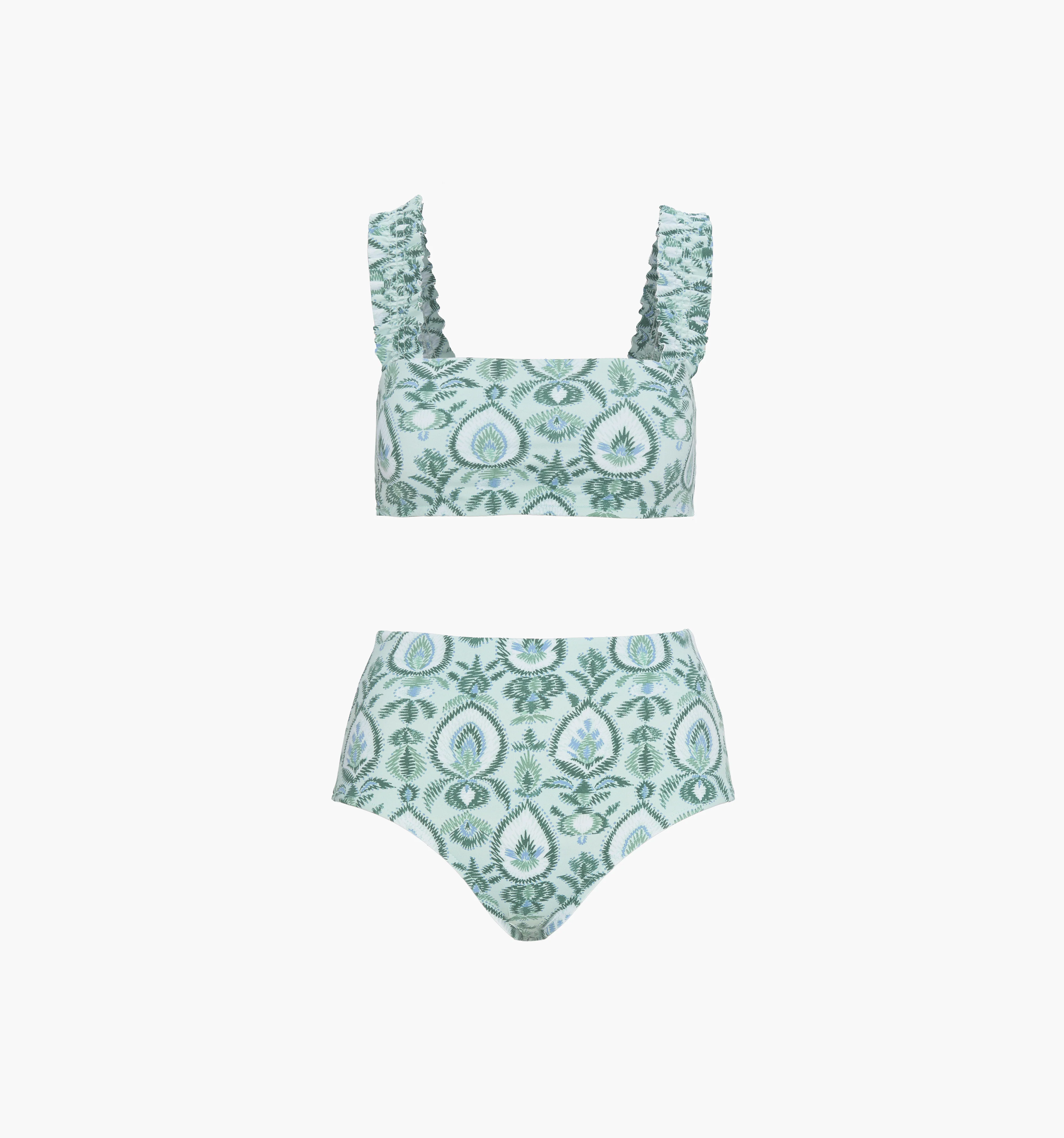 The Teagan Bikini Set - Green Palm Ikat - Image 4