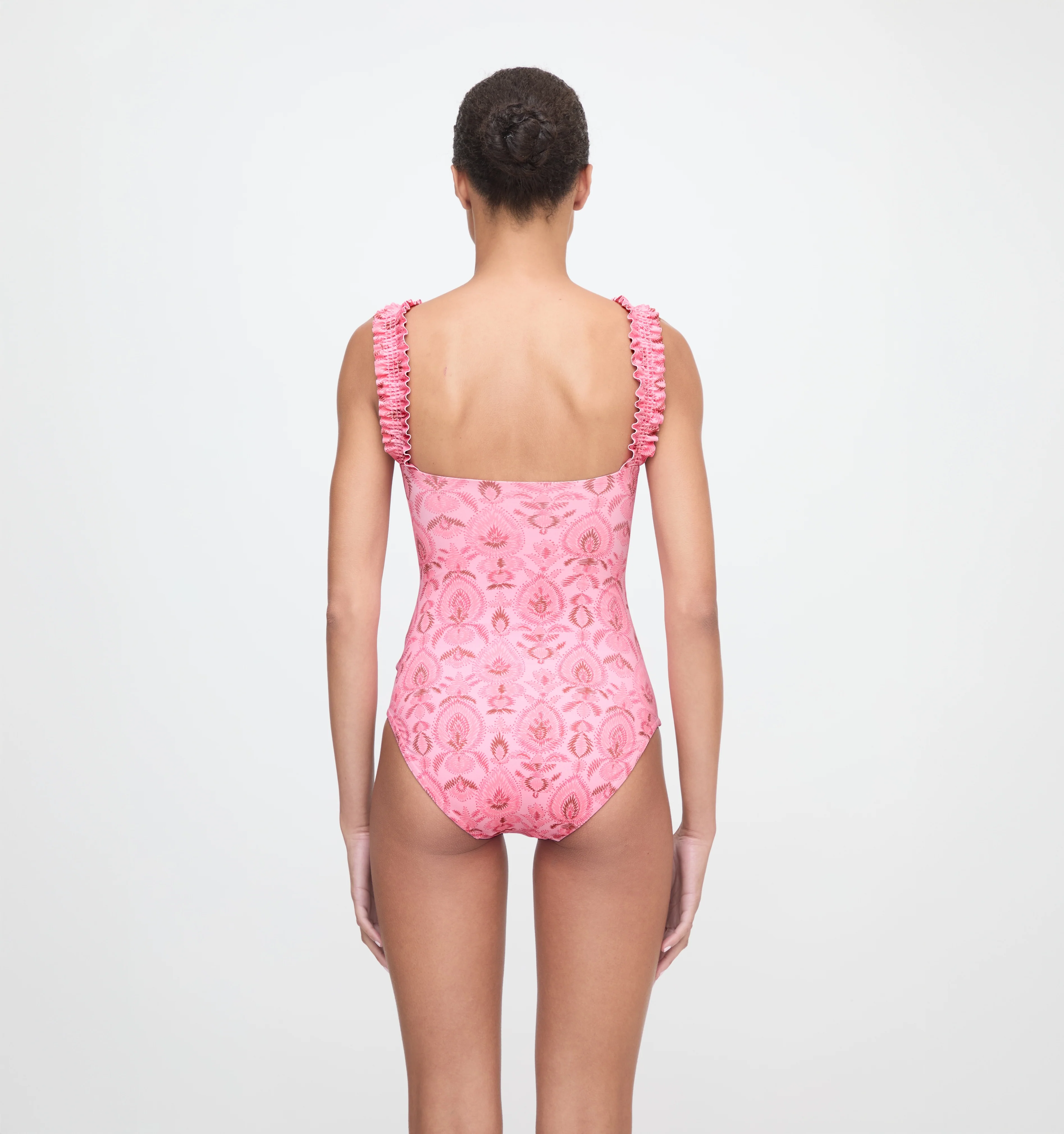 The Teagan One Piece - Pink Palm Ikat - Image 3