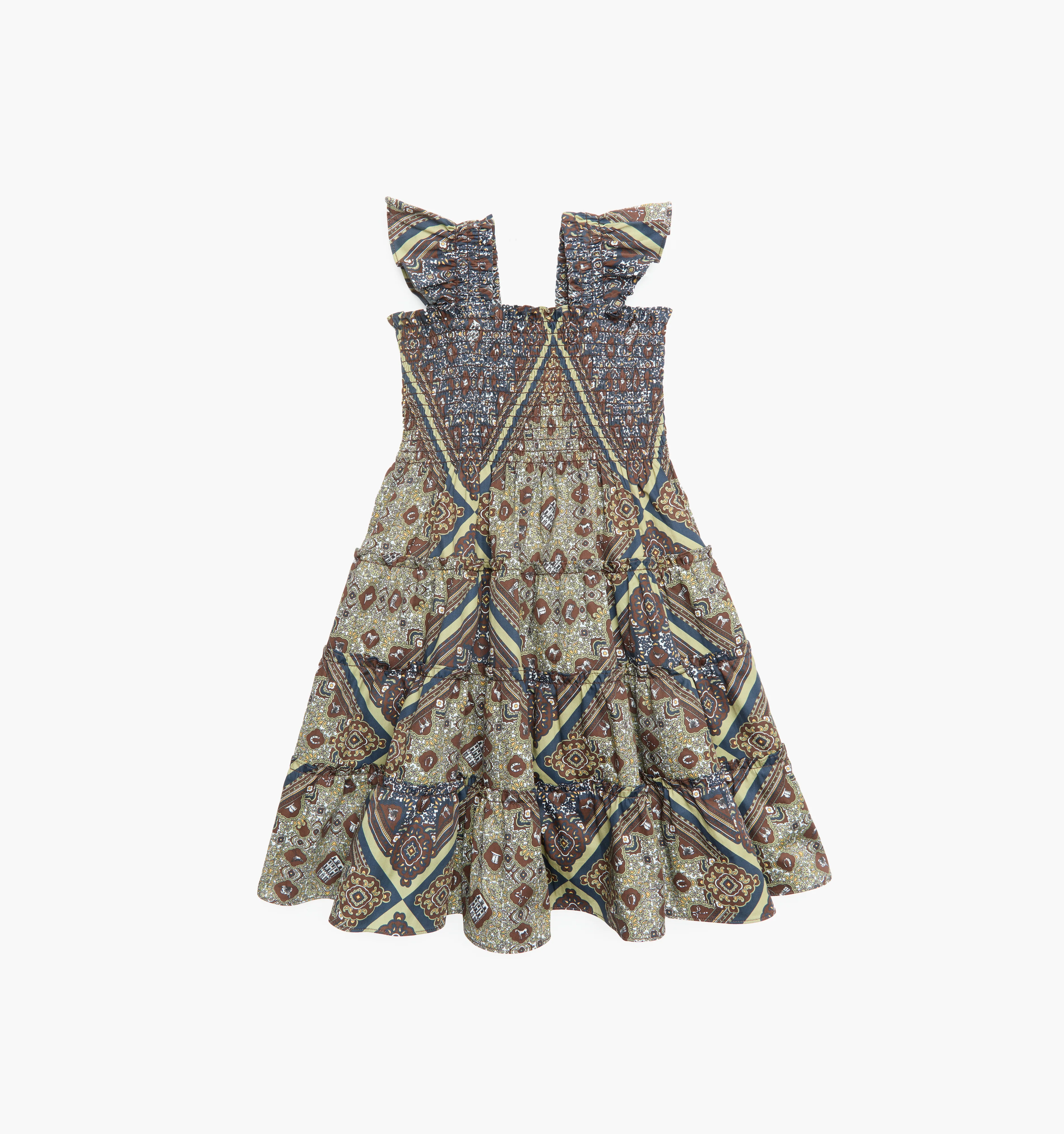 The Tiny Ellie Nap Dress - Olive Equestrian Scarf - Image 4