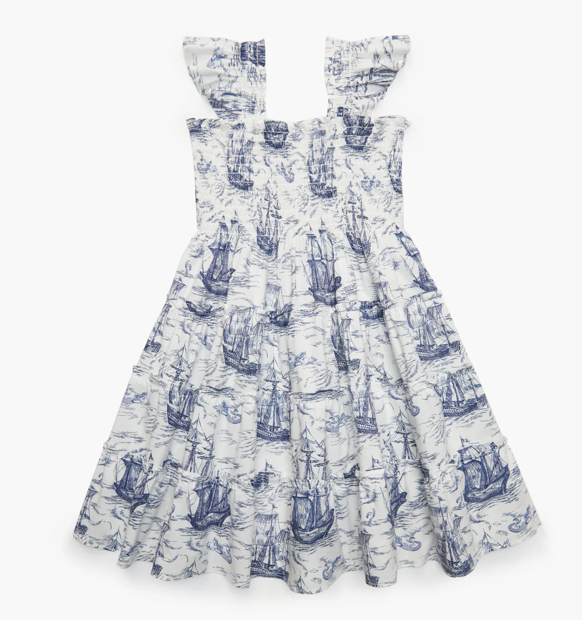 The Tiny Ellie Nap Dress - Navy Mariner's Toile - Image 4