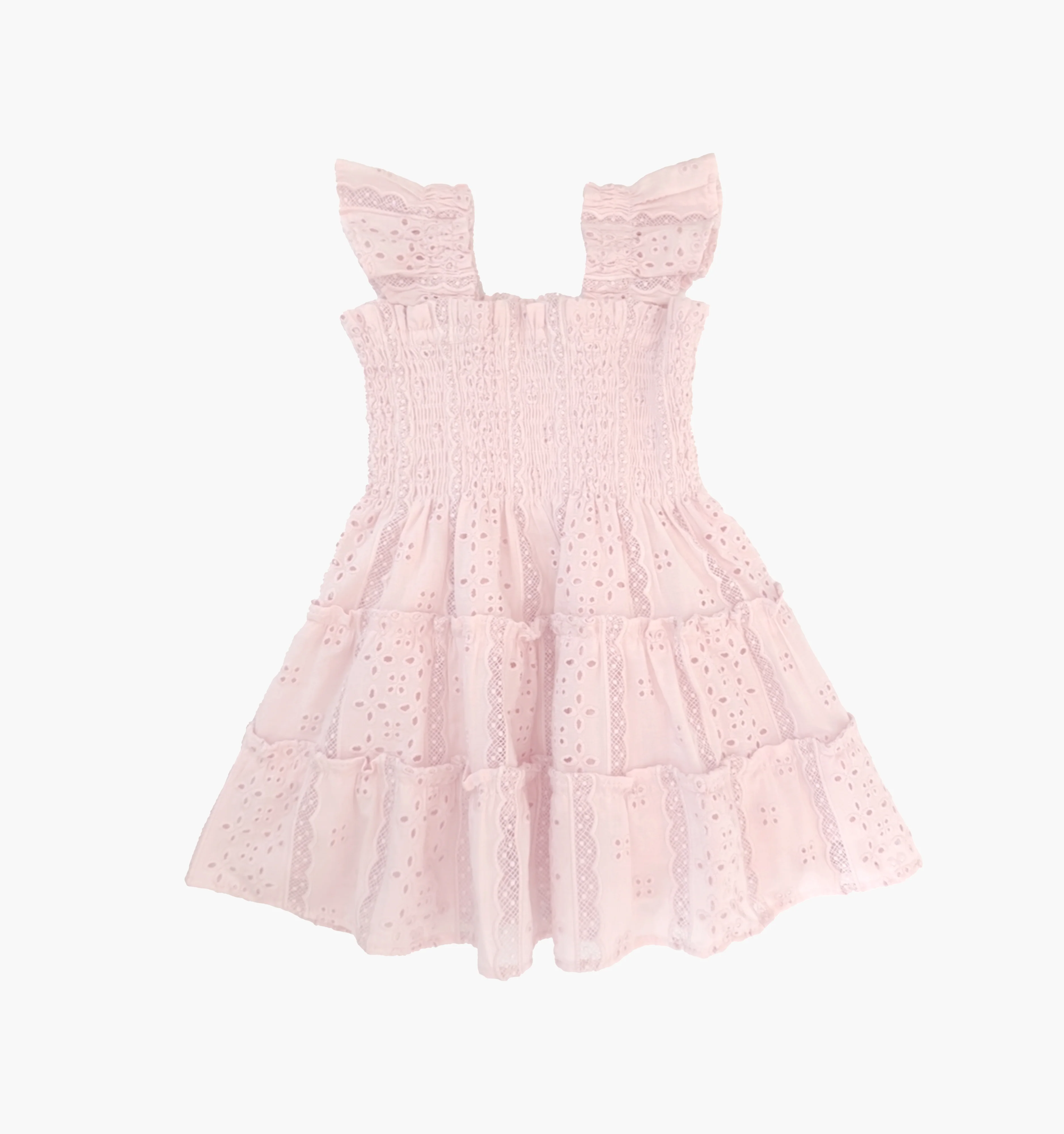 The Tiny Ellie Nap Dress - Pink Broderie Voile - Image 2